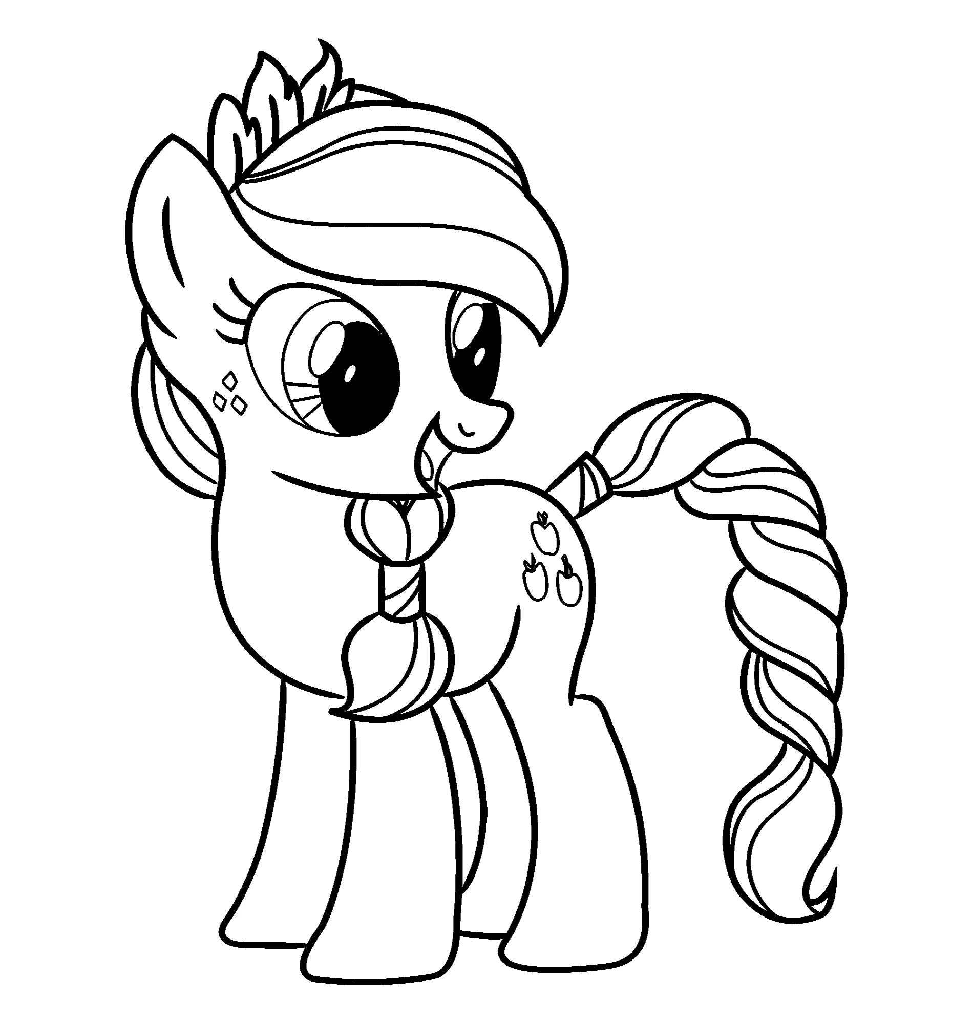 Эпплджек пони, распечатать раскраску №16056. Раскраски по возрастам и полу. Раскраски для детей 4 и 5 лет.