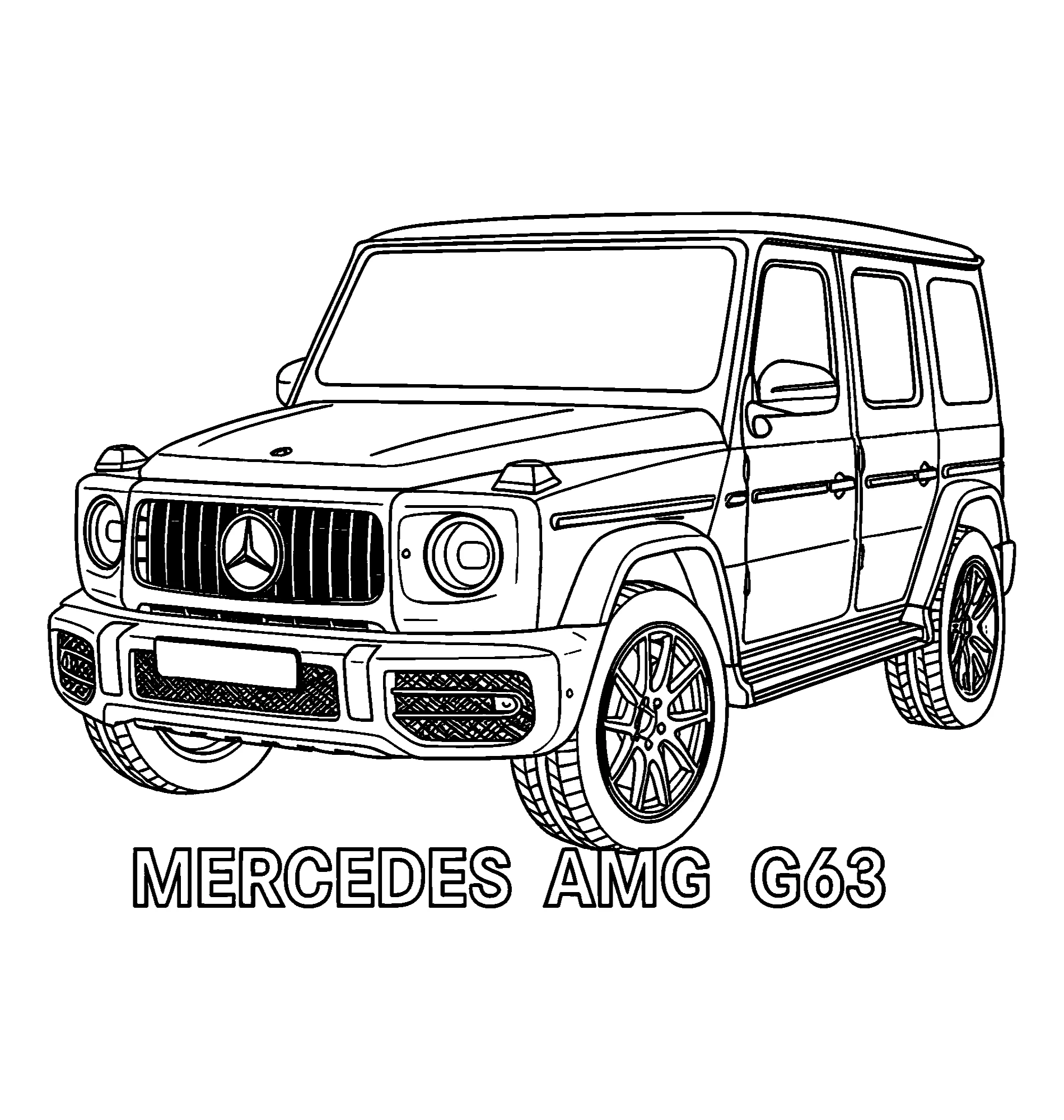 Мерседес AMG G63 №16080. Раскраски по возрастам и полу. Раскраски для детей 4 и 5 лет.