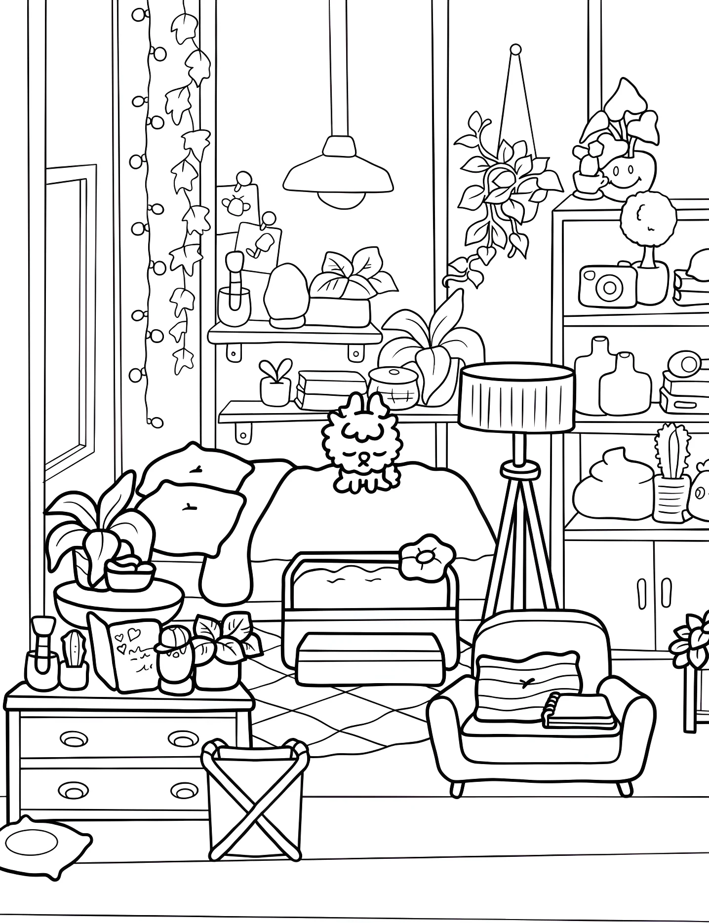 Уютная детская комната в стиле Toca Boca №10475. Раскраски для девочек по категориям. Тока Бока (Toca Boca).