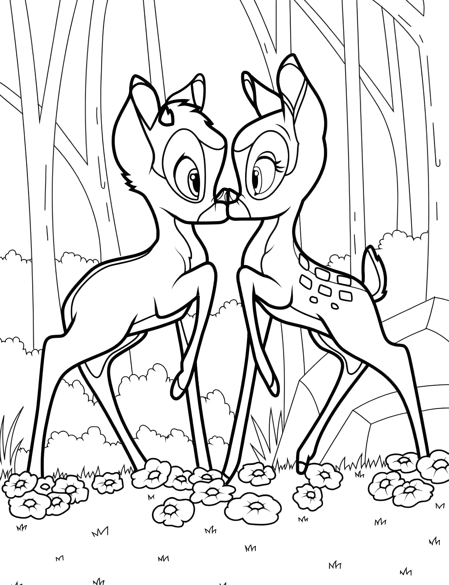 Бэмби и Фалин №5512. Раскраски для девочек по категориям. Бэмби (Bambi).