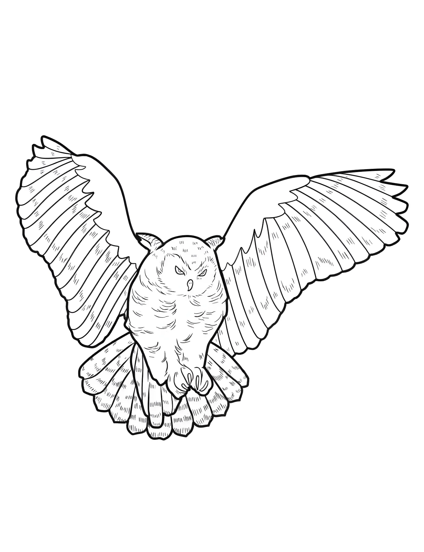 Сова в полете №9182. Раскраски для девочек по категориям. Сова (Owl).
