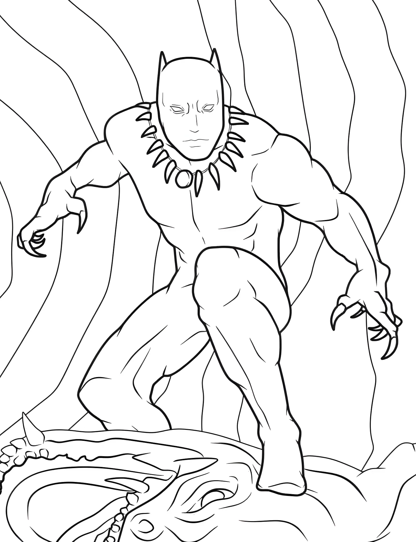 Чёрная пантера супергерой №8693. Раскраски для девочек по категориям. Мстители (Marvel Avengers).