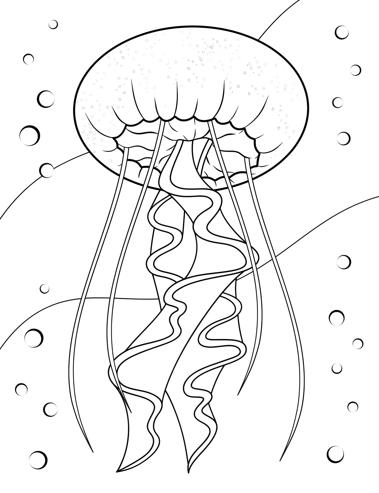 Красивая медуза №8317. Раскраски для девочек по категориям. Медуза (Jellyfish).