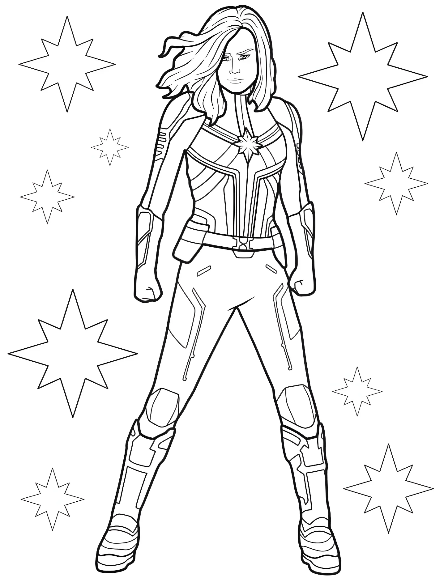 Капитан Marvel №10215. Раскраски для девочек по категориям. Супергерои (Superhero).