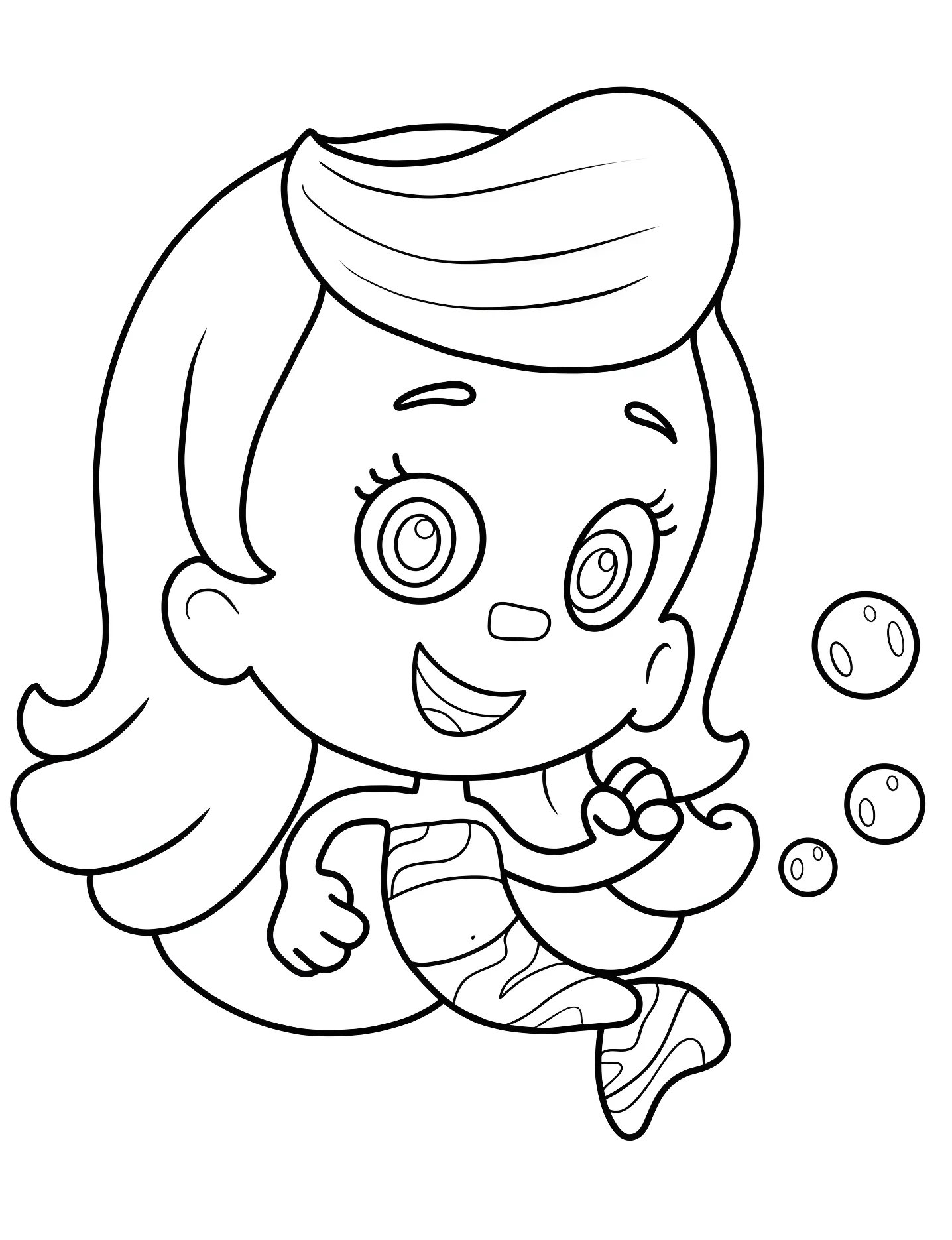 Веселая Молли из Bubble Guppies №5740. Раскраски для девочек по категориям. Гуппи и пузырики (Bubble Guppies).