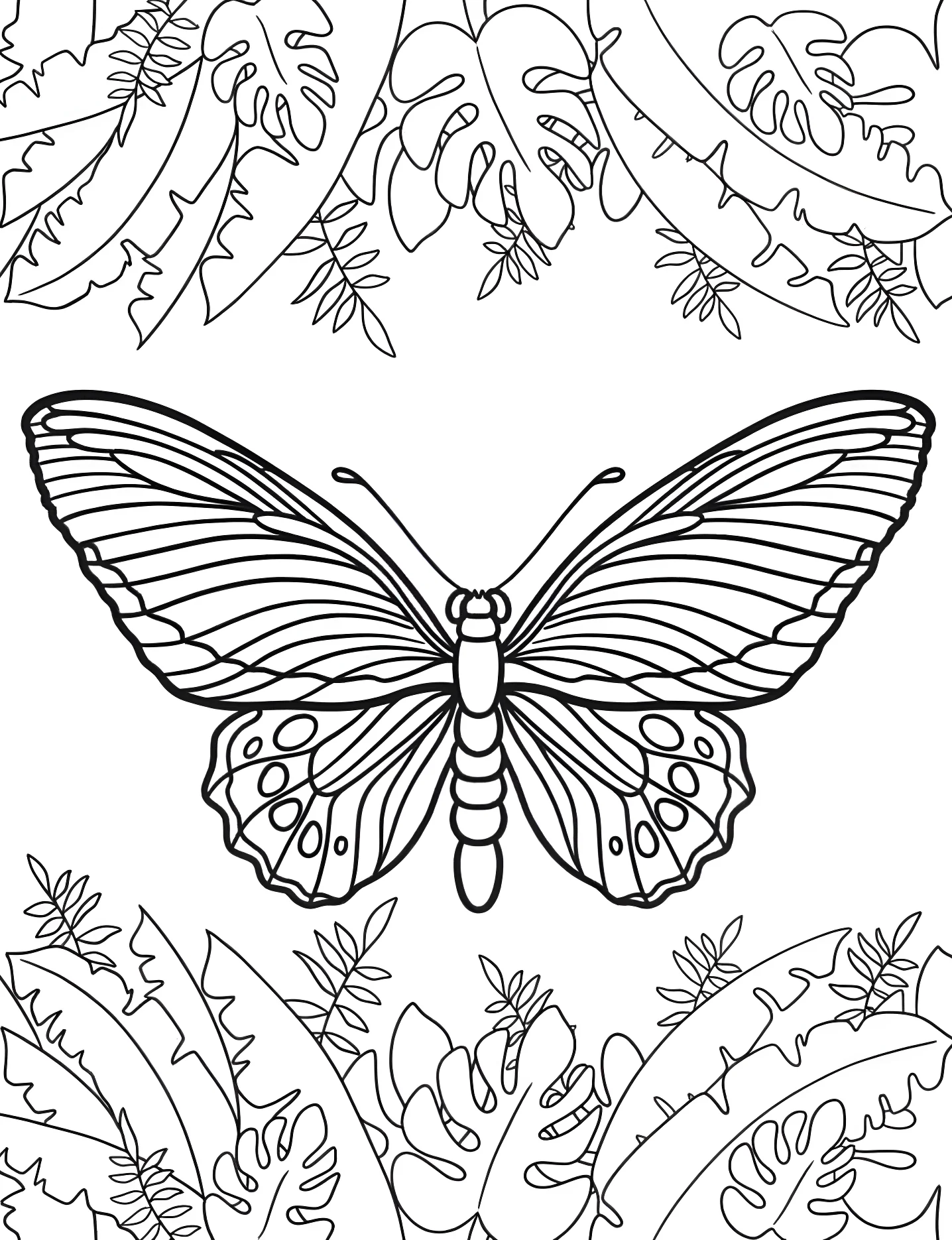 Красивая бабочка №5860. Раскраски для девочек по категориям. Бабочки (Butterfly).