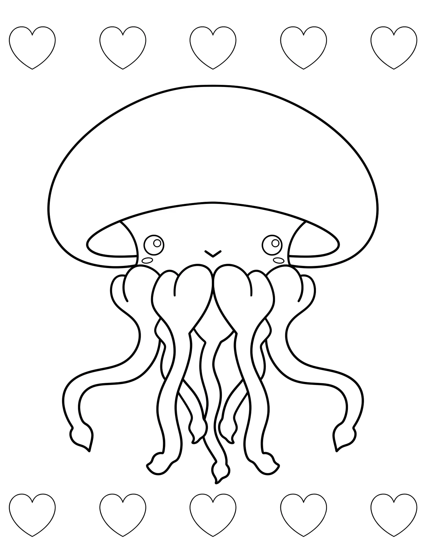 Милый медузофон №8319. Раскраски для девочек по категориям. Медуза (Jellyfish).