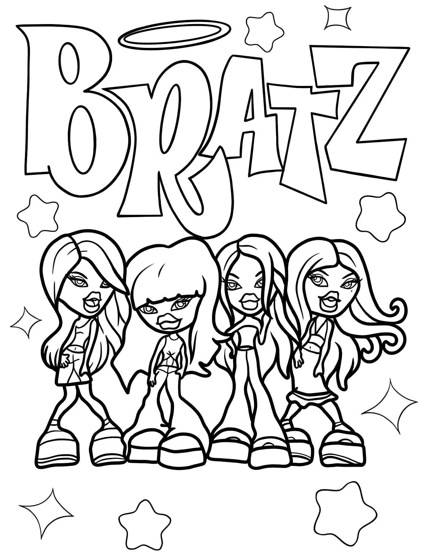 Куклы Братц №5724. Раскраски для девочек по категориям. Братц (Bratz).