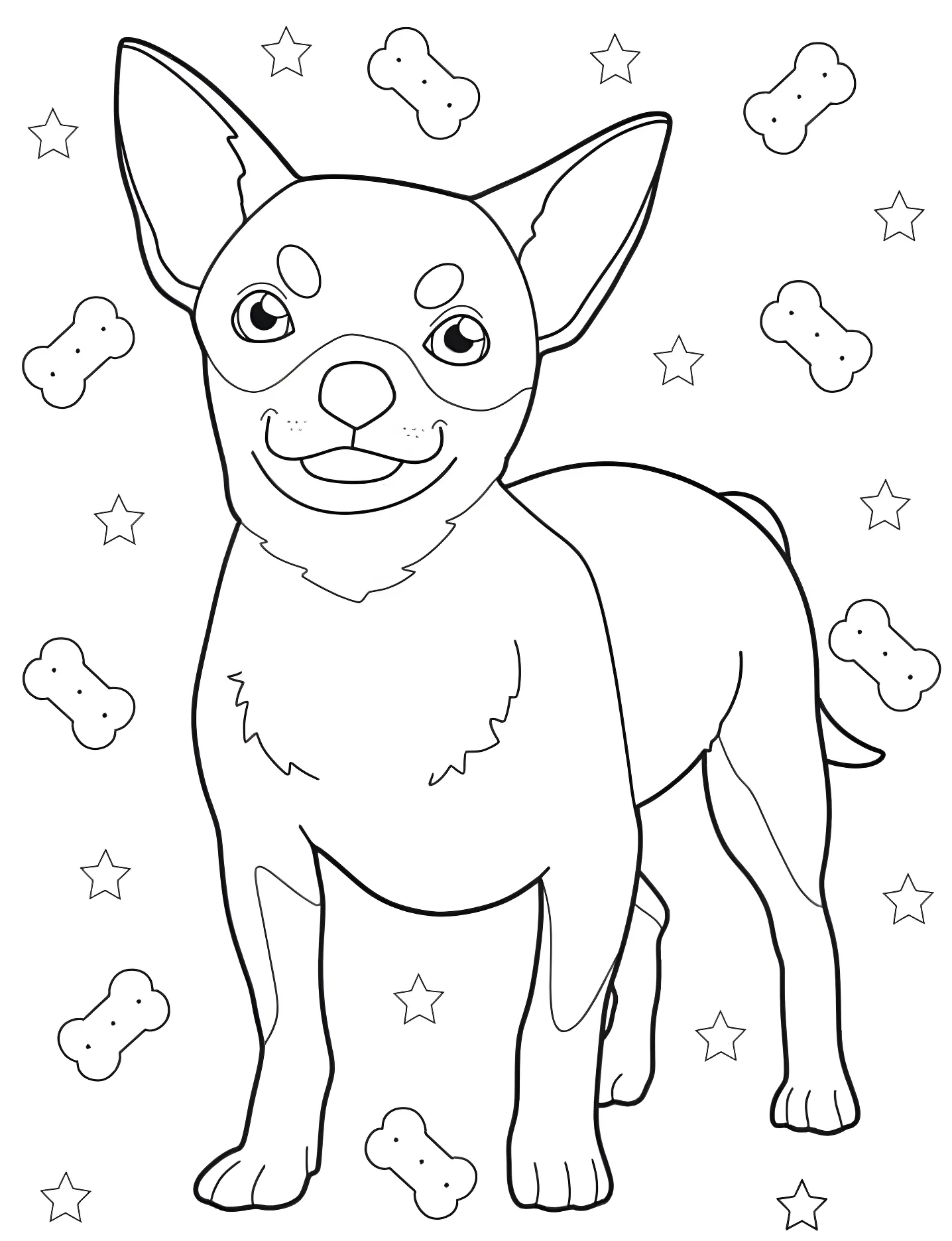 Милая чихуахуа №6995. Раскраски для девочек по категориям. Собаки (Dog).