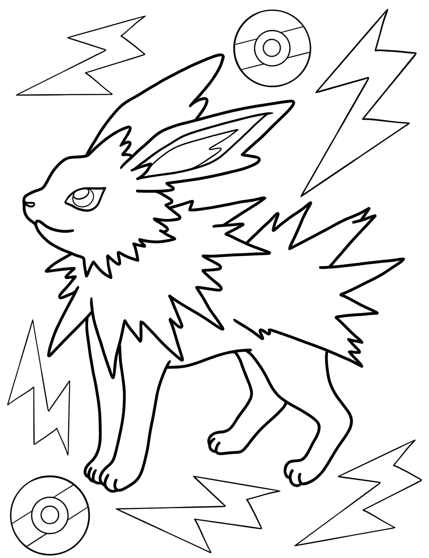 Милый Jolteon Eevee для творчества №7195. Раскраски для девочек по категориям. Иви (Eevee).