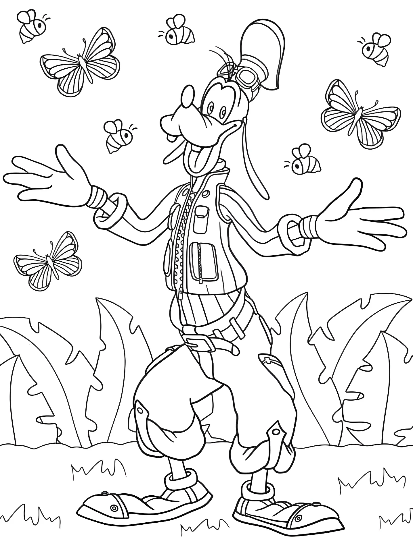 Забавный Гуфи из Kingdom Hearts №7821. Раскраски для девочек по категориям. Гуфи (Goofy).