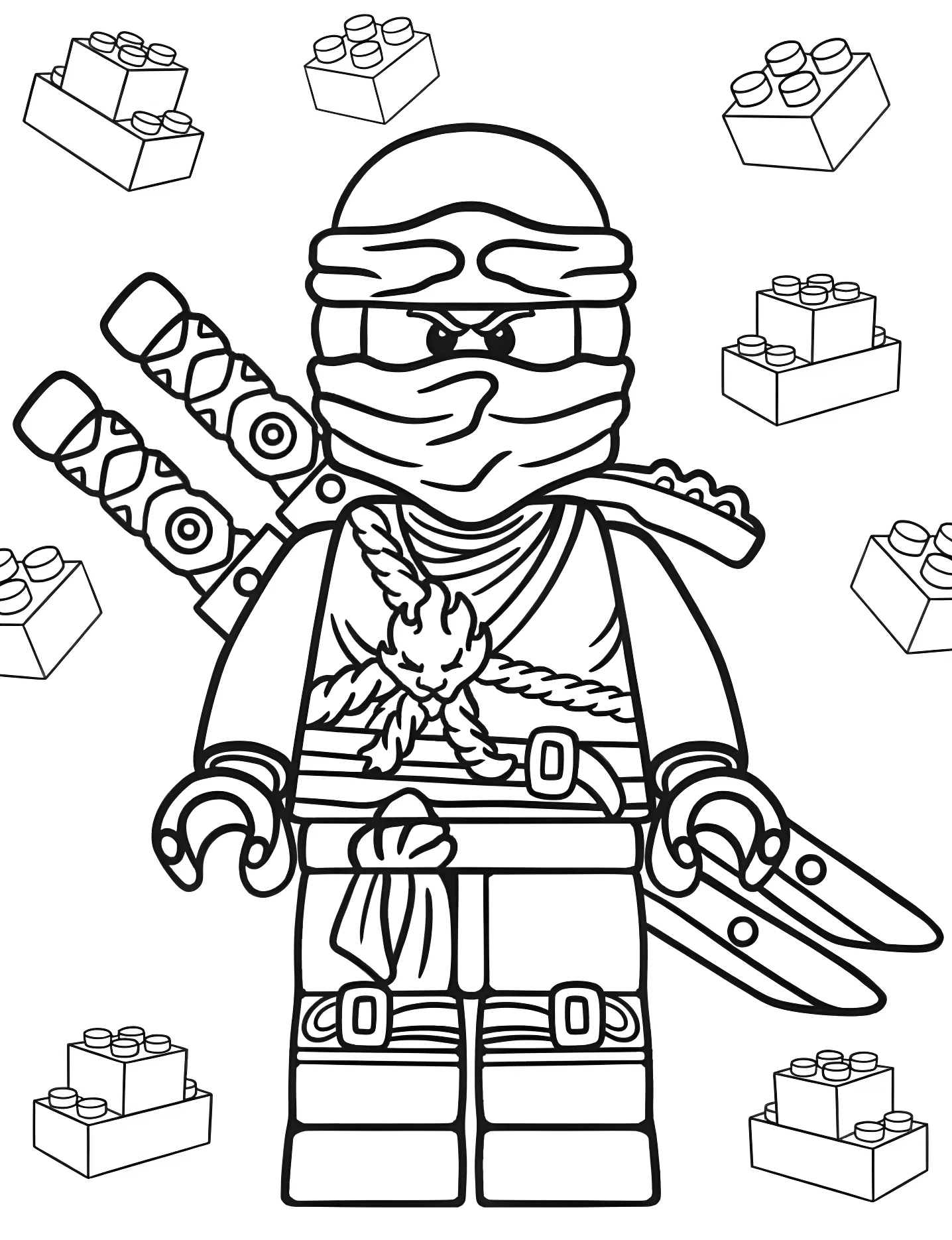 Милый LEGO ниндзя №9071. Раскраски для девочек по категориям. Ниндзя (Ninja).