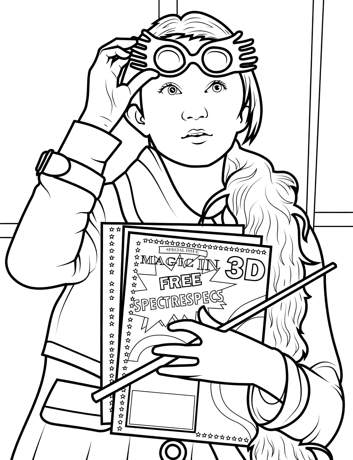 Луна Лавгуд №8034. Раскраски для девочек по категориям. Гарри Поттер (Harry Potter).