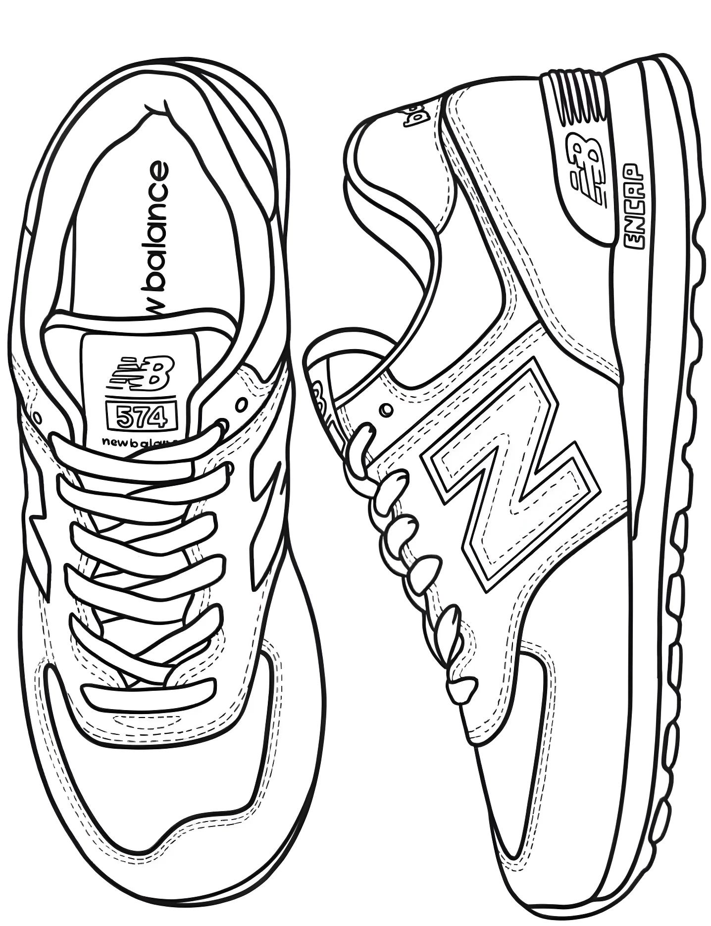 Крутые кроссовки New Balance №9892. Раскраски для девочек по категориям. Обувь (Shoe).