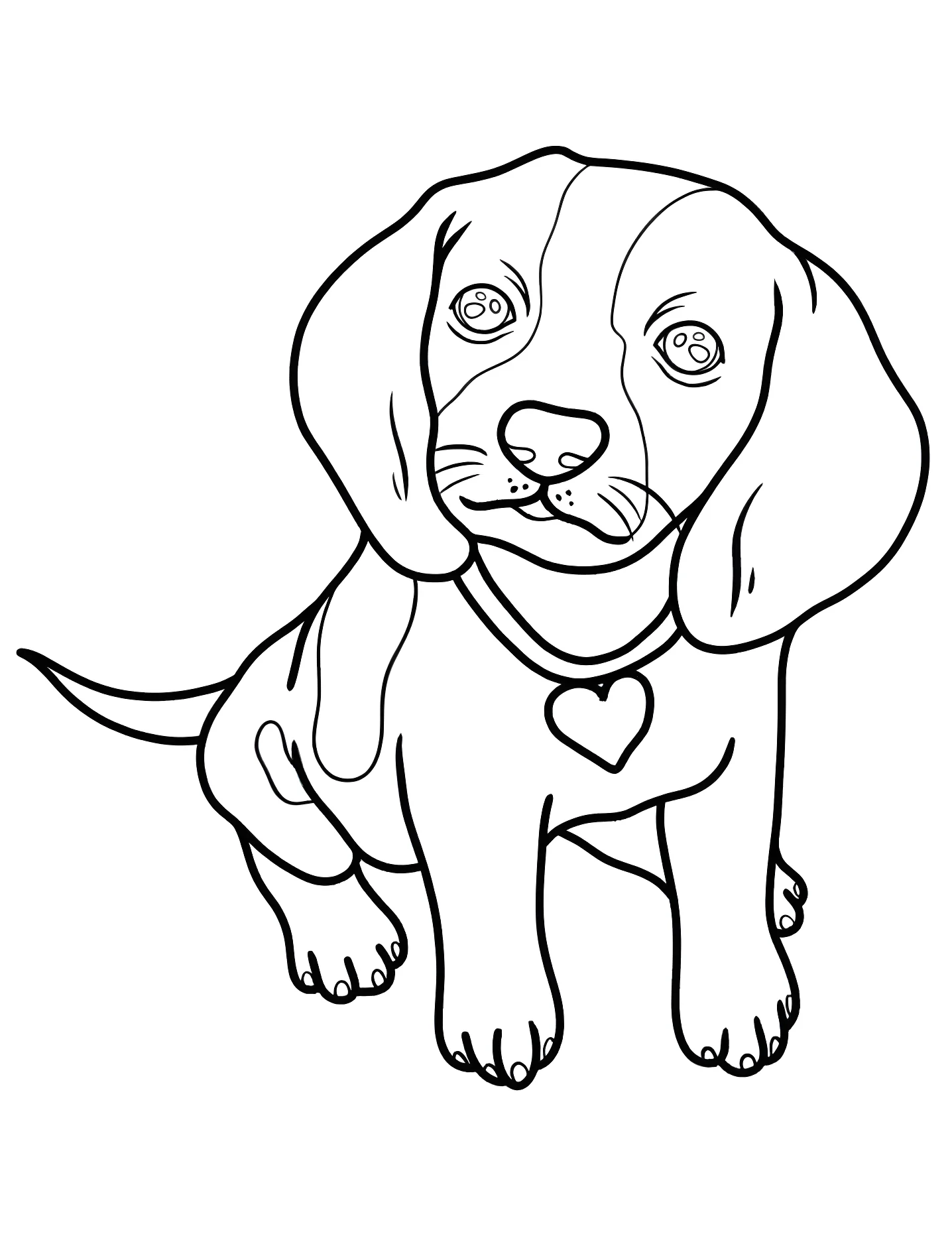Милый щенок бигль №9739. Раскраски для девочек по категориям. Щенок (Puppy).