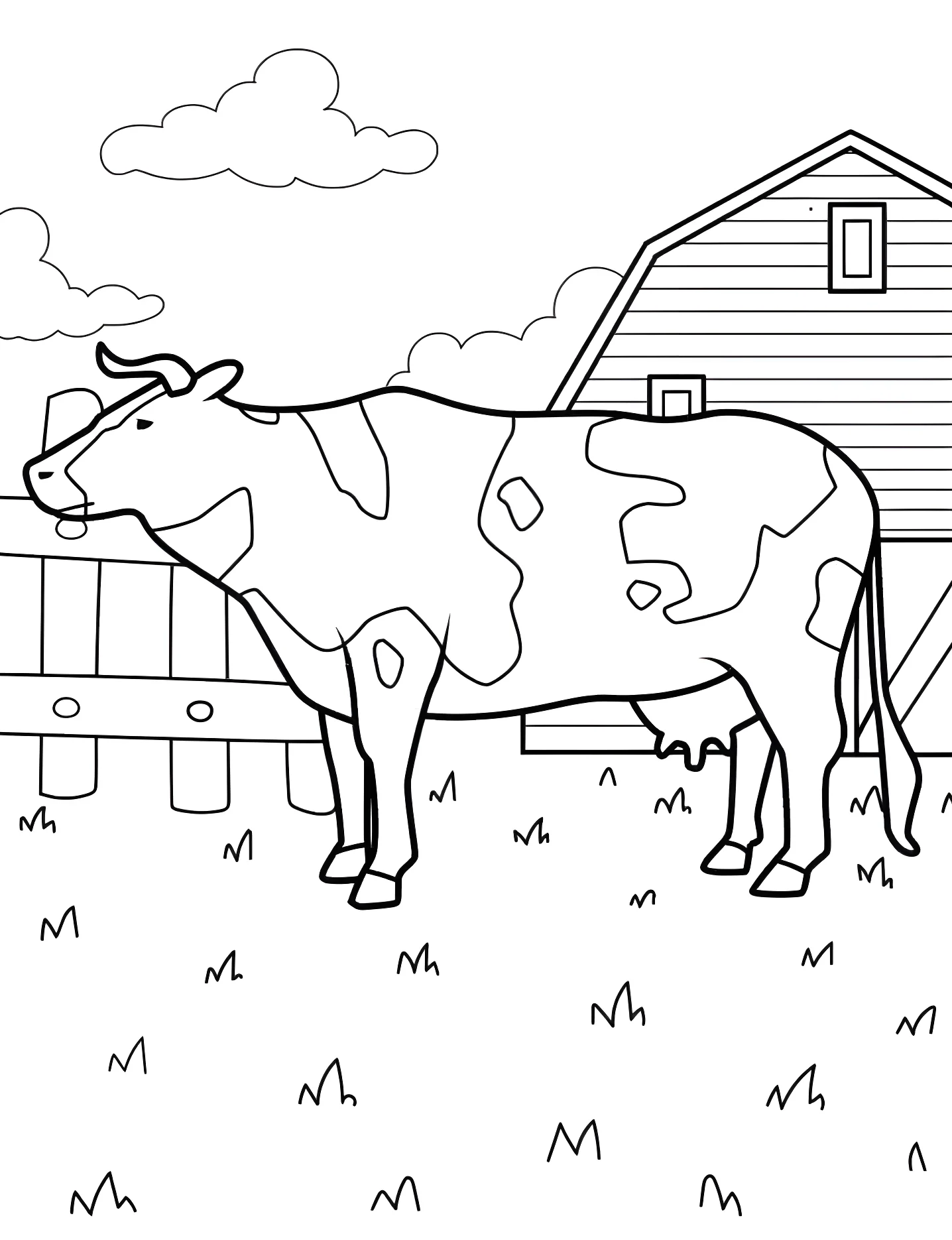 Корова на ферме №7459. Раскраски для девочек по категориям. Ферма (Farm).
