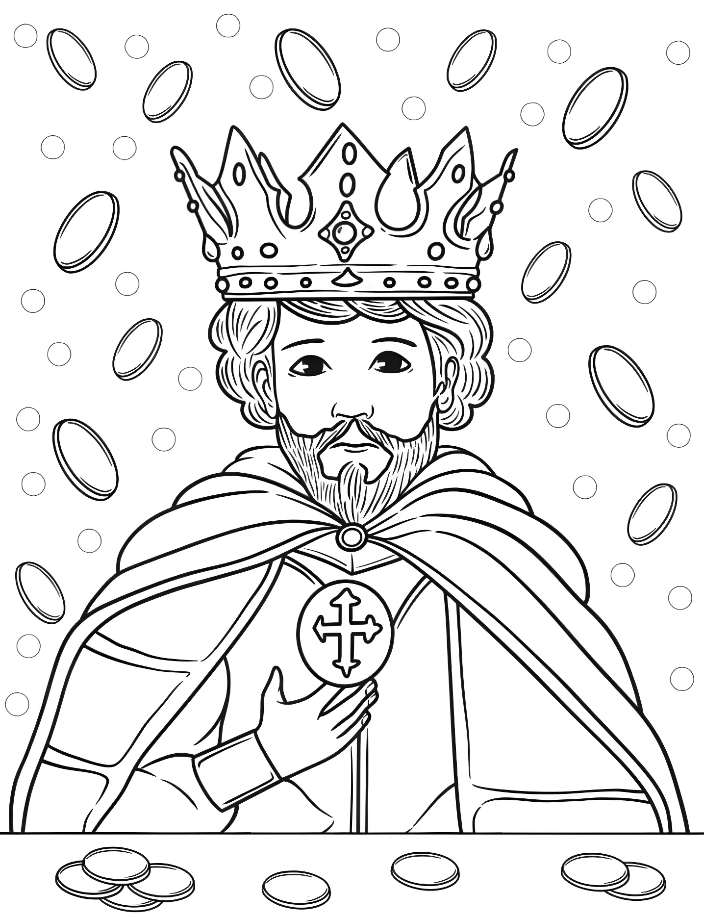 Король в короне №6642. Раскраски для девочек по категориям. Корона (Crown).