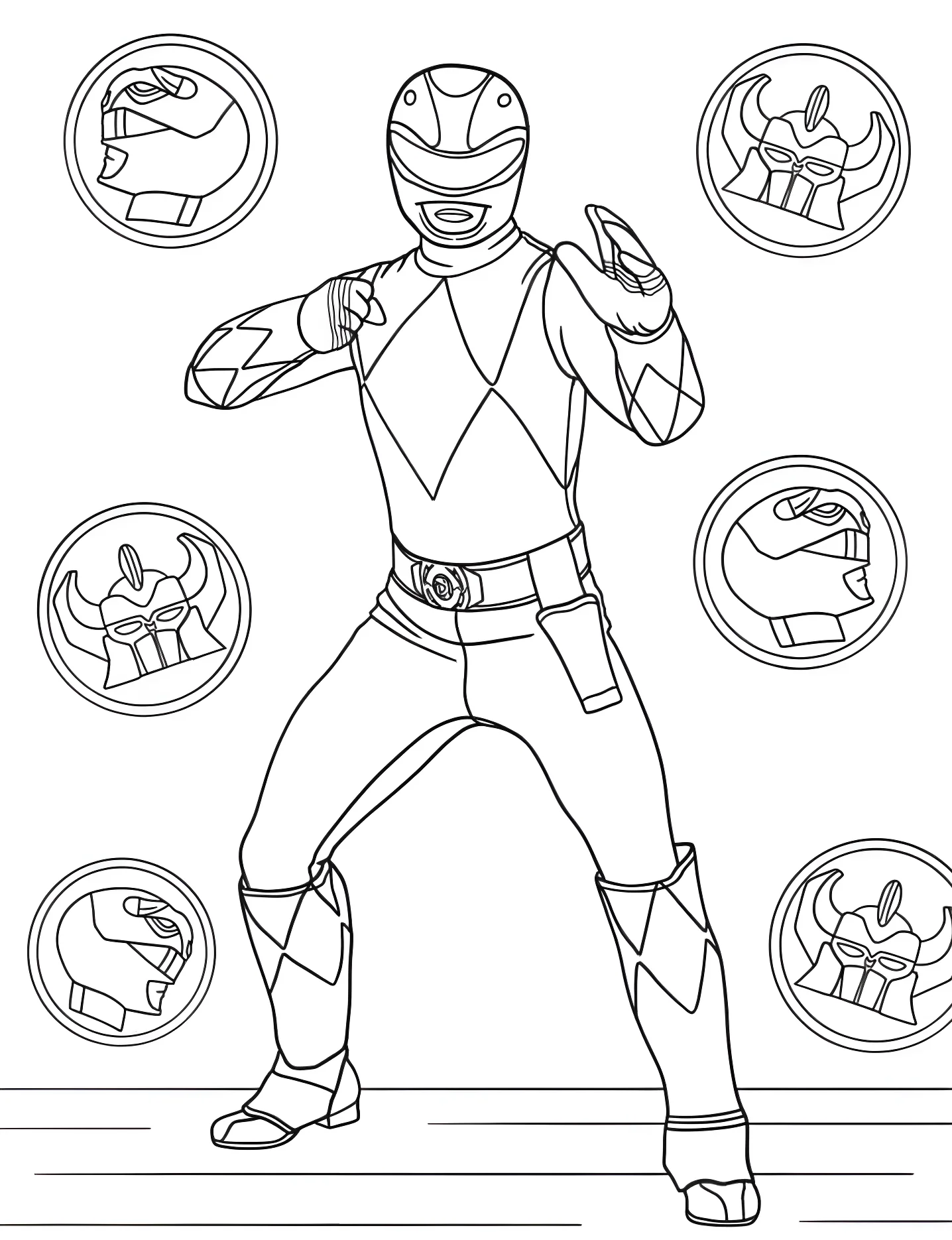 Смелый Power Ranger №9640. Раскраски для девочек по категориям. Могучие рейнджеры (Power Rangers).