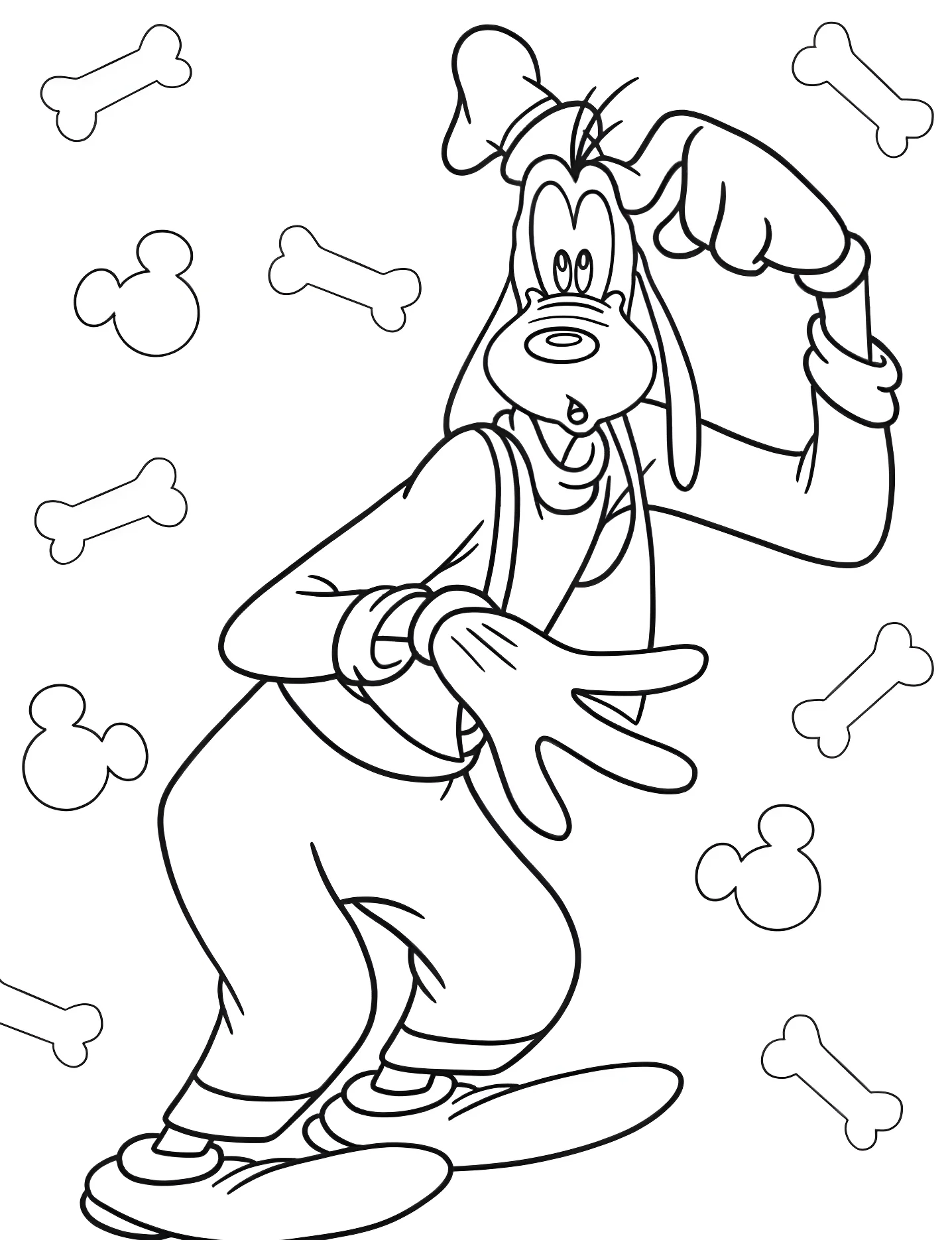 Забавный Гуфи №7825. Раскраски для девочек по категориям. Гуфи (Goofy).
