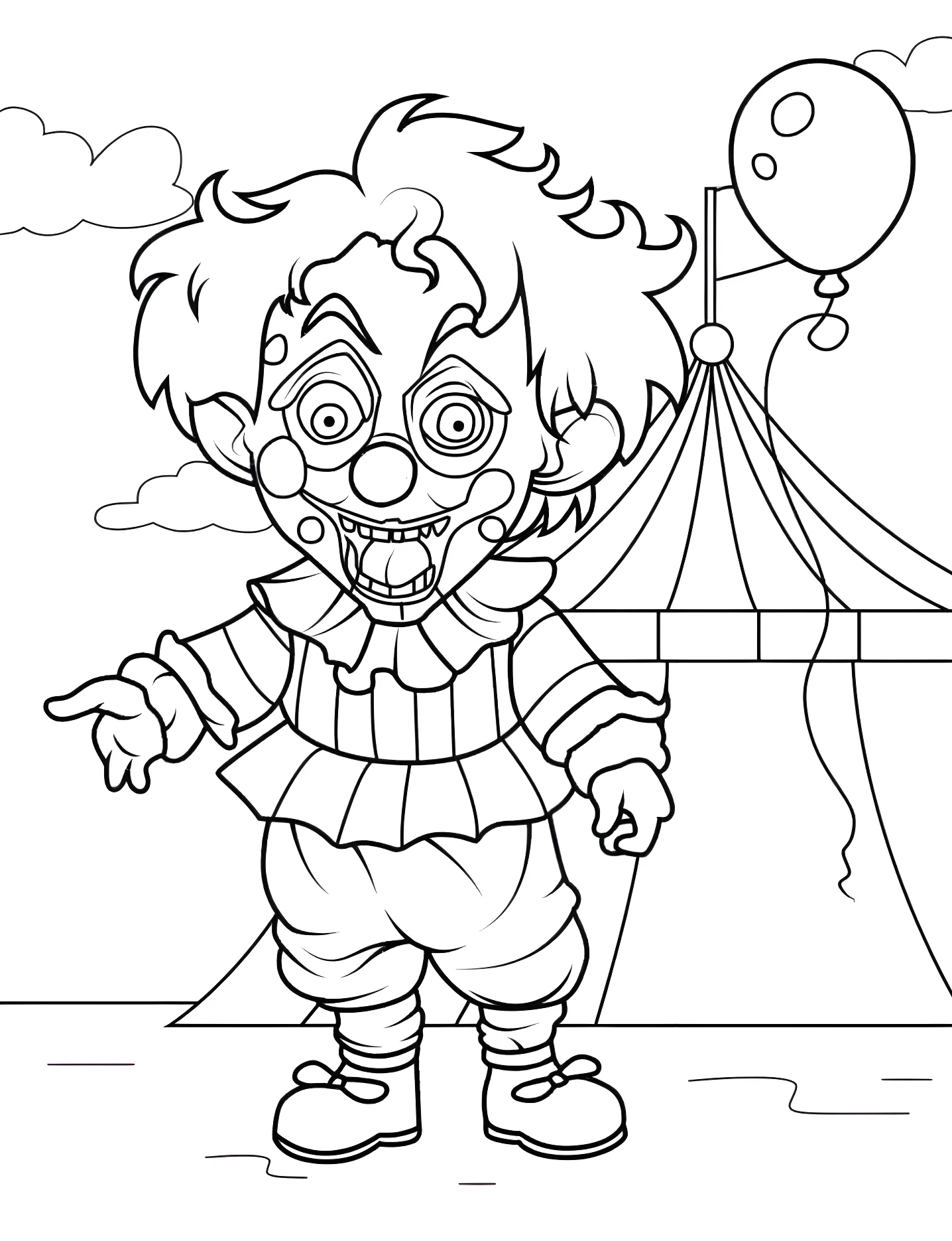 Веселый клоун №6515. Раскраски для девочек по категориям. Клоун (Clown).