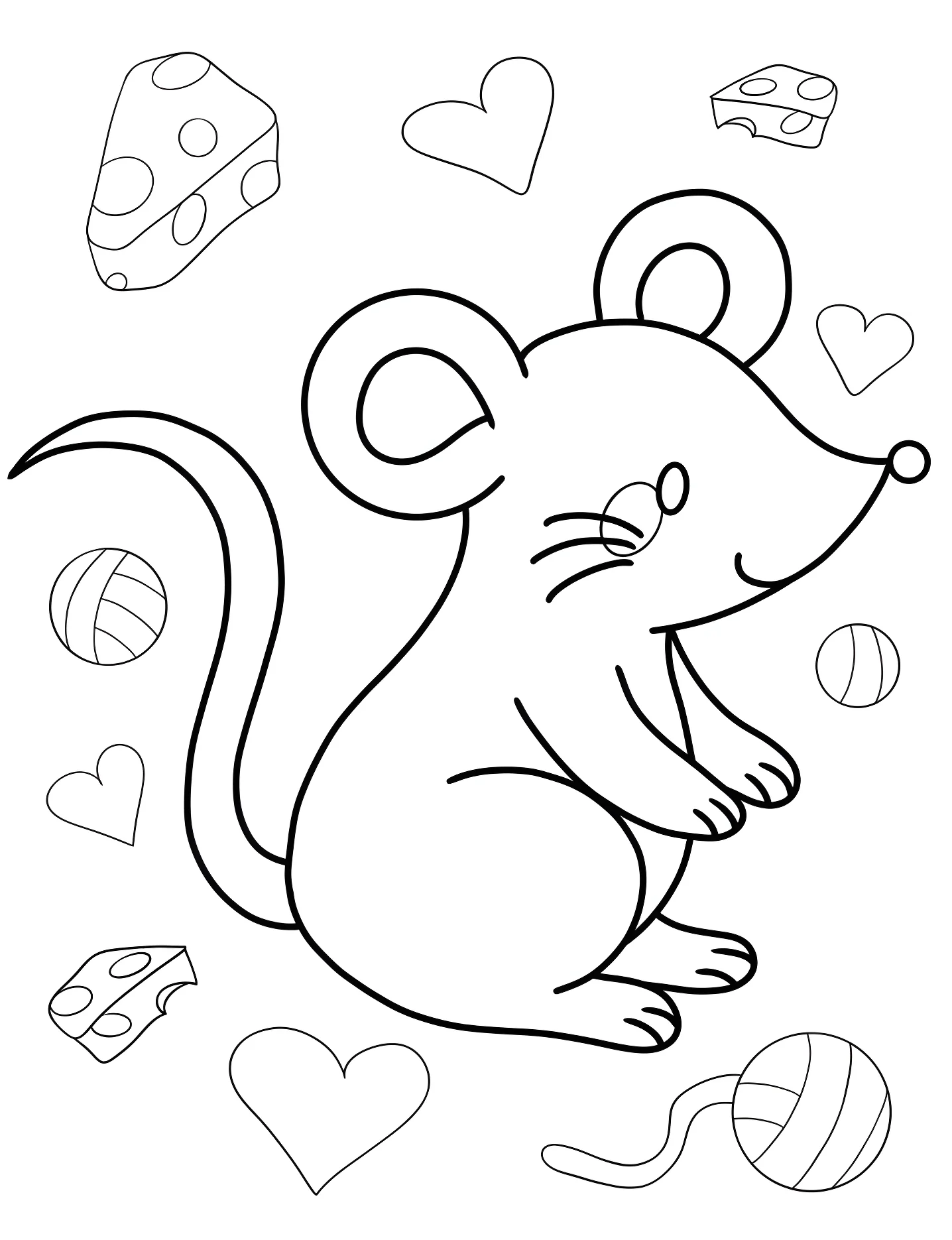 Милая мышка №8846. Раскраски для девочек по категориям. Мышь (Mouse).