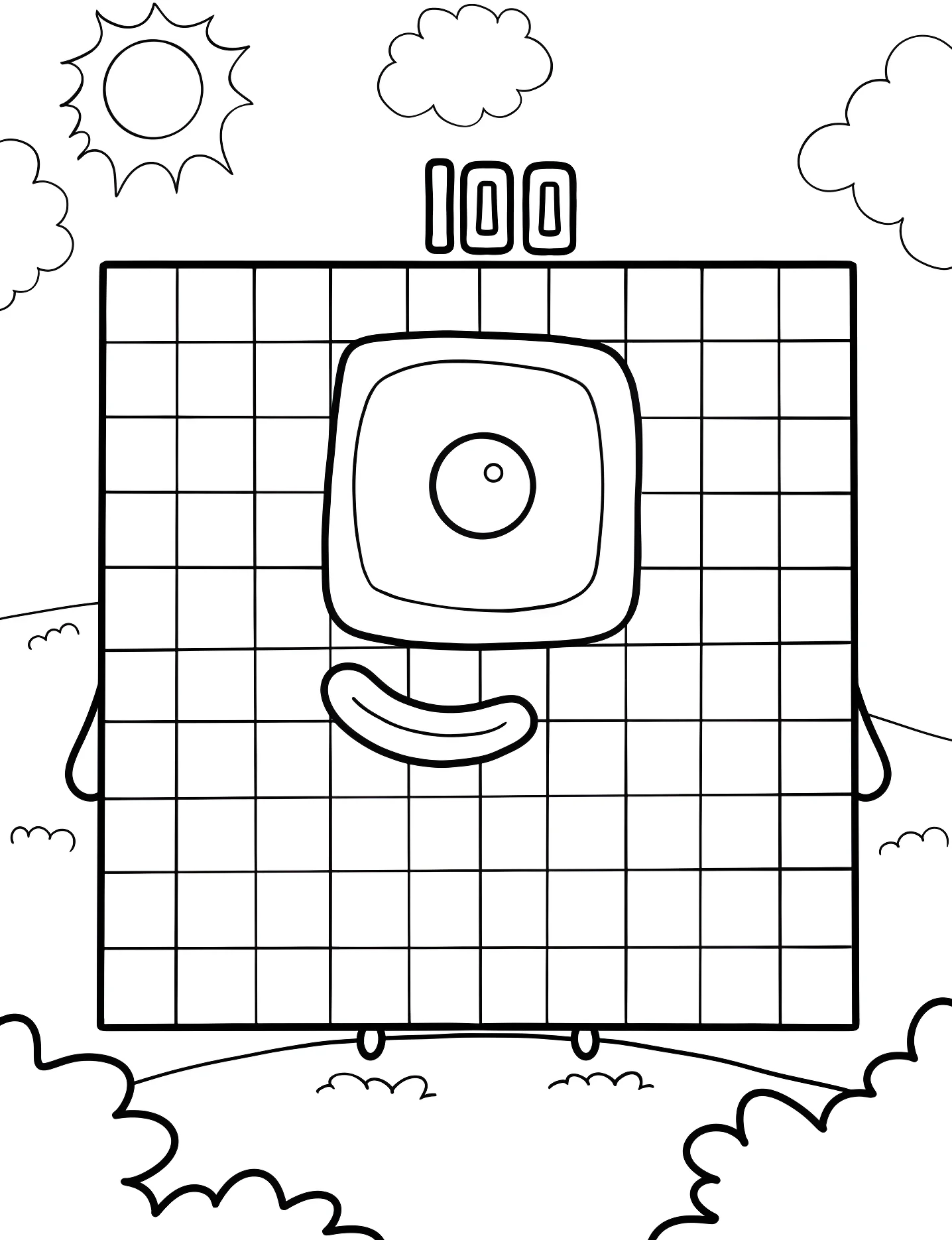 Весёлые Numberblocks №9099. Раскраски для девочек по категориям. Нумерблоки (Numberblocks).