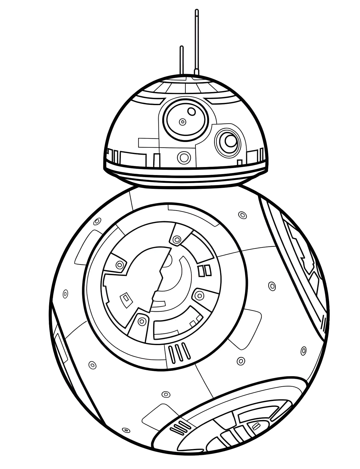 Робот BB-8 №10125. Раскраски для девочек по категориям. Звёздные войны (Star Wars).