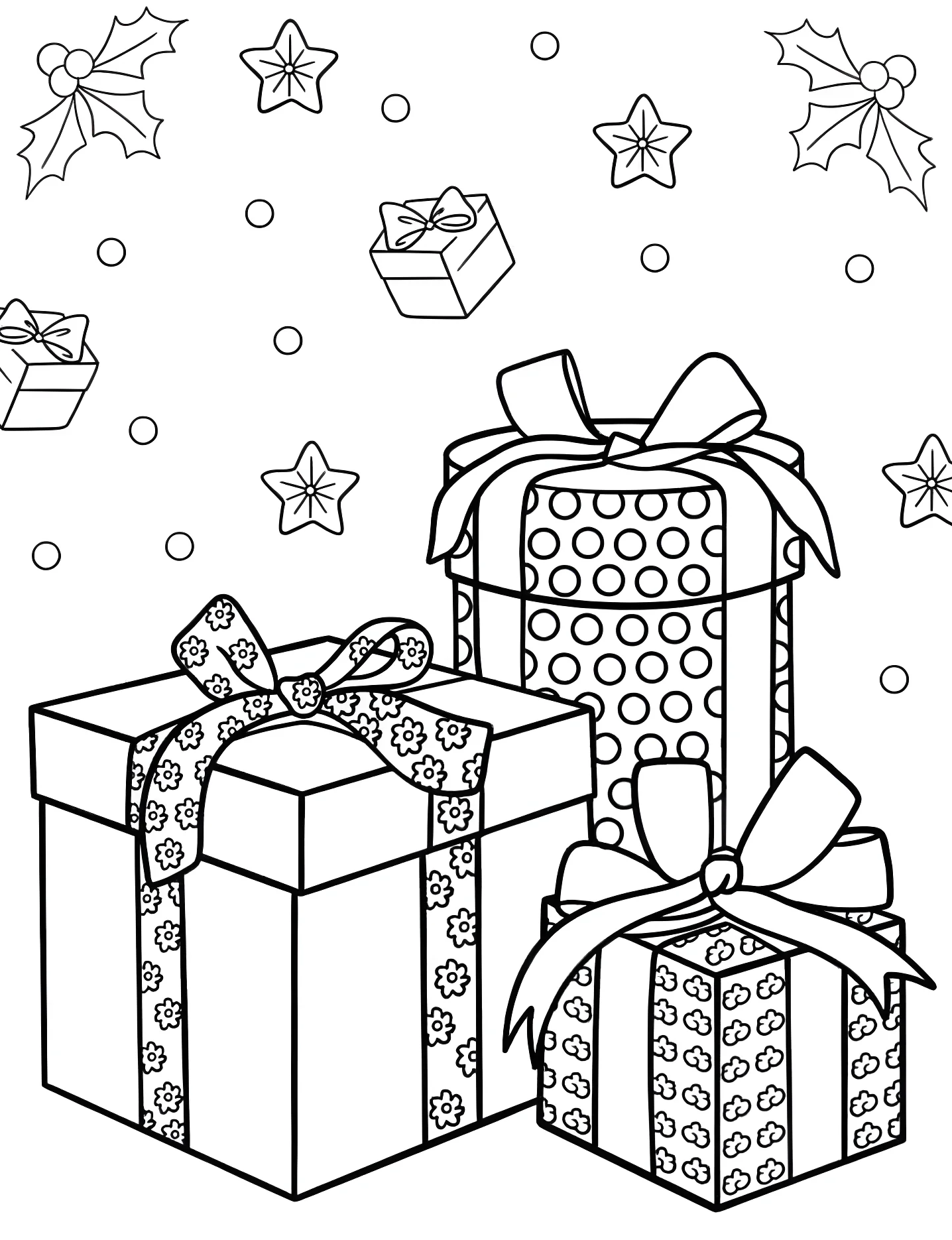 Новогодние подарки №6405. Раскраски для девочек по категориям. Рождество (Christmas).