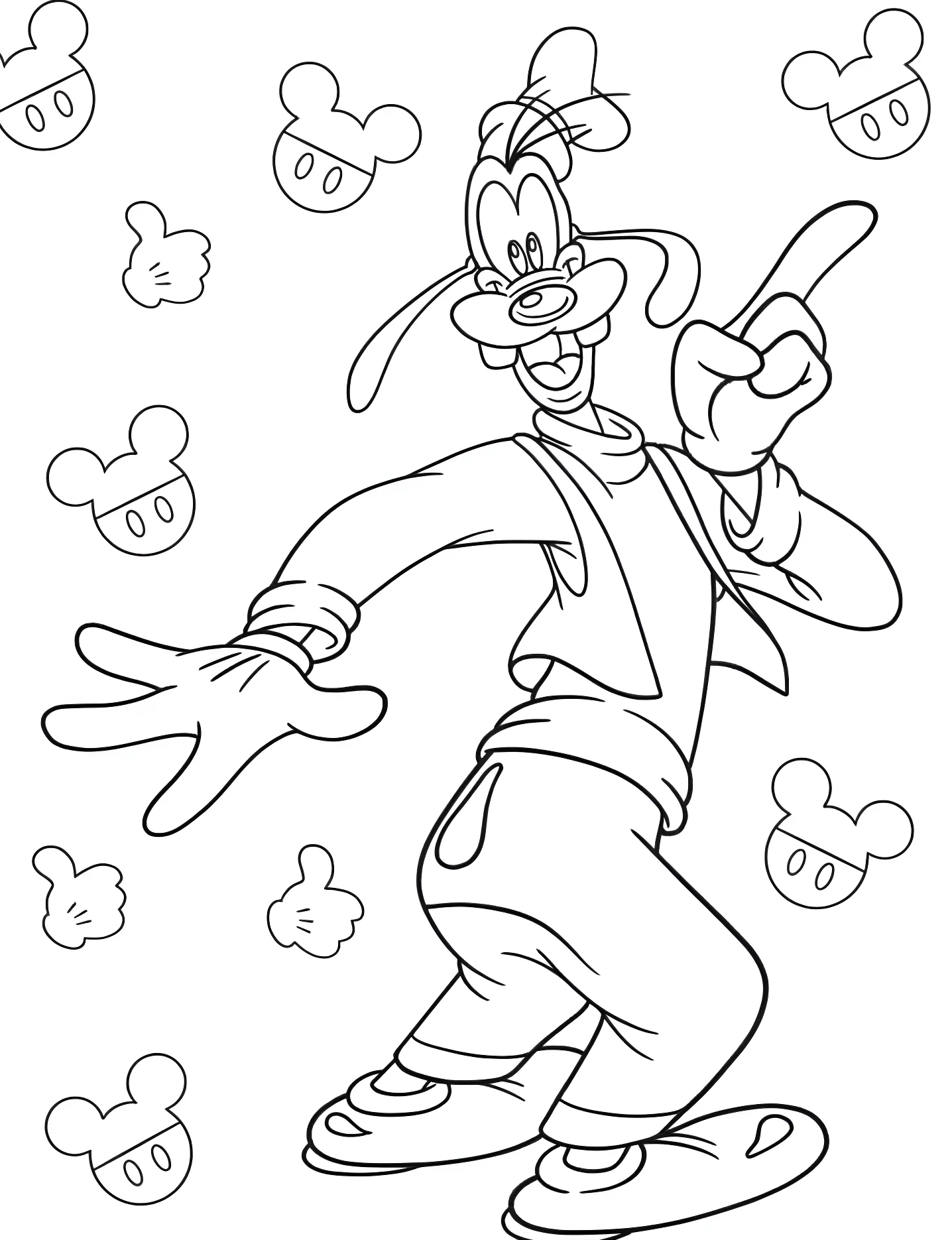 Весёлый Гуфи №7826. Раскраски для девочек по категориям. Гуфи (Goofy).