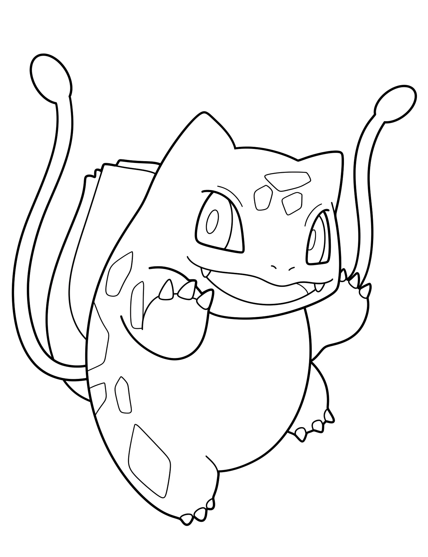 Весёлый Bulbasaur для самых маленьких №5775. Раскраски для девочек по категориям. Бульбазавр (Bulbasaur).