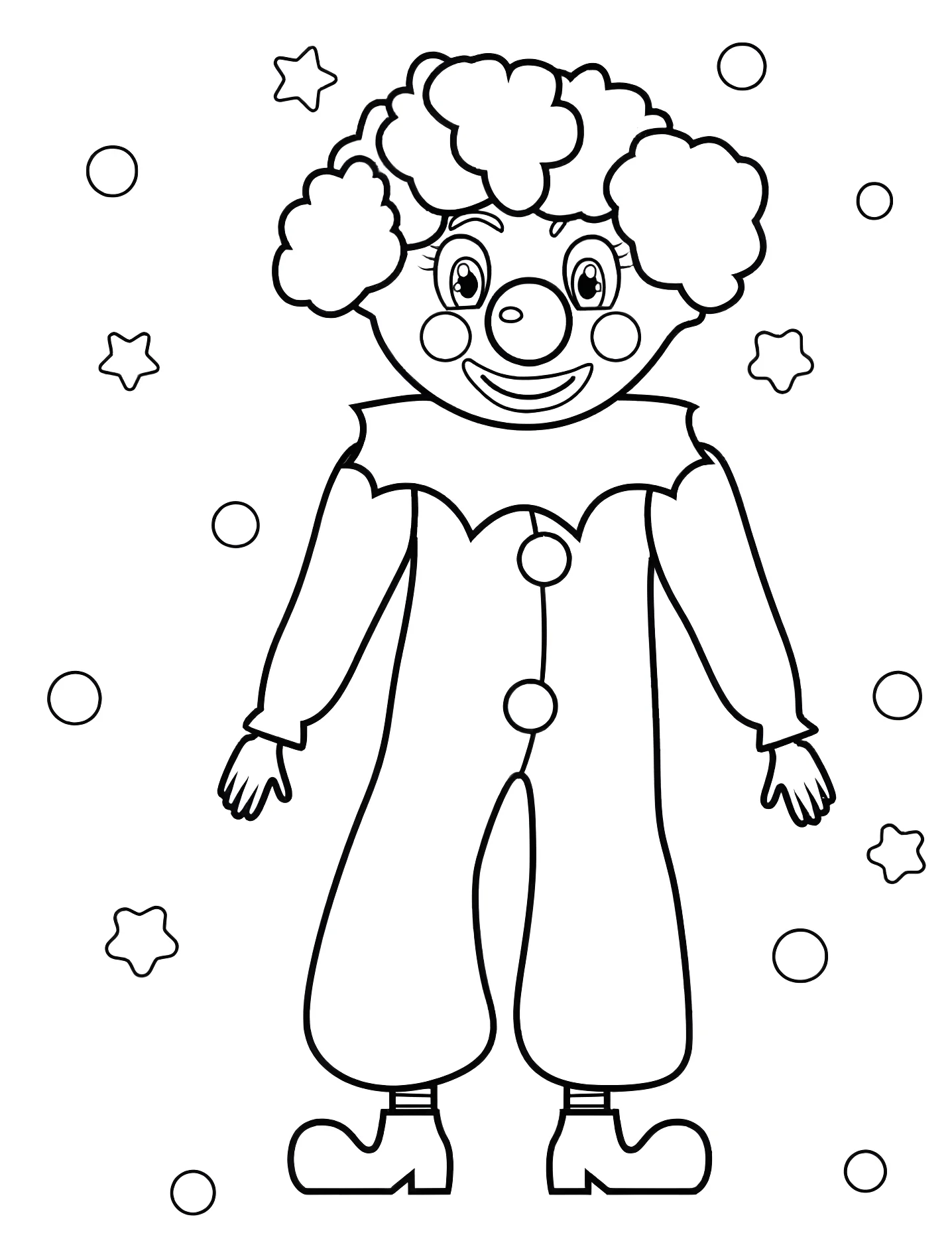 Веселый клоун №6518. Раскраски для девочек по категориям. Клоун (Clown).