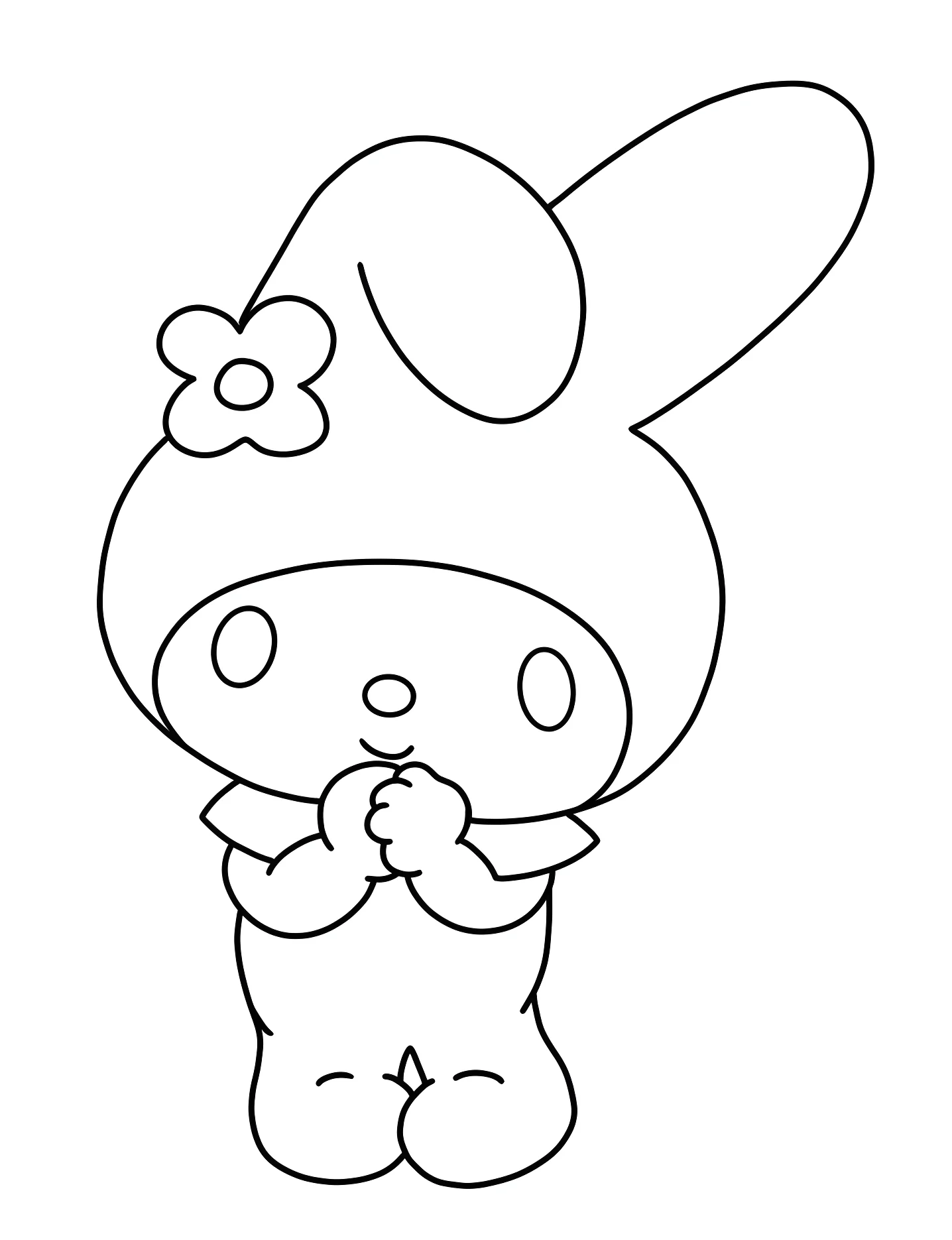Милый персонаж My Melody №9024. Раскраски для девочек по категориям. Мелоди (My Melody).