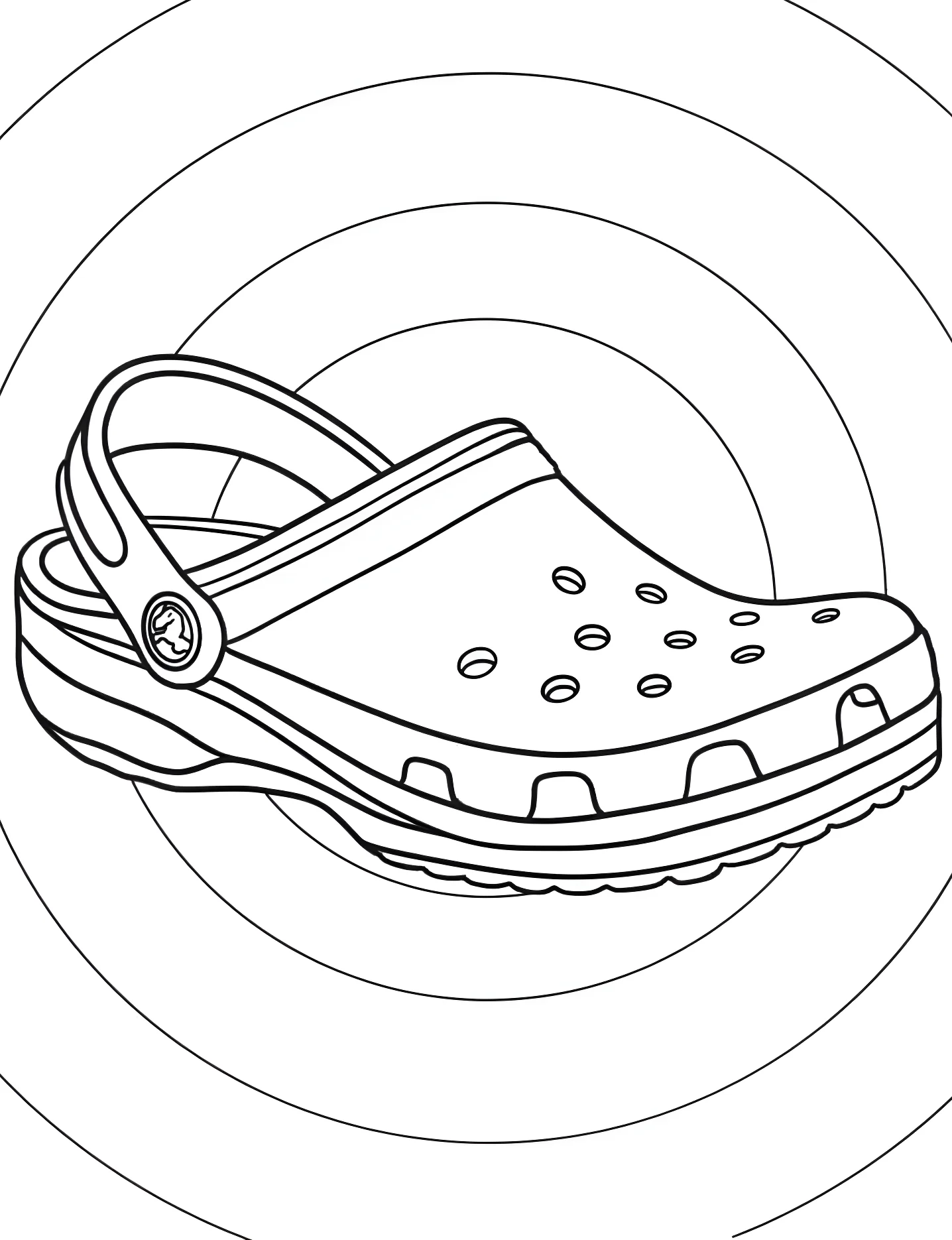 Забавная сабо №9899. Раскраски для девочек по категориям. Обувь (Shoe).