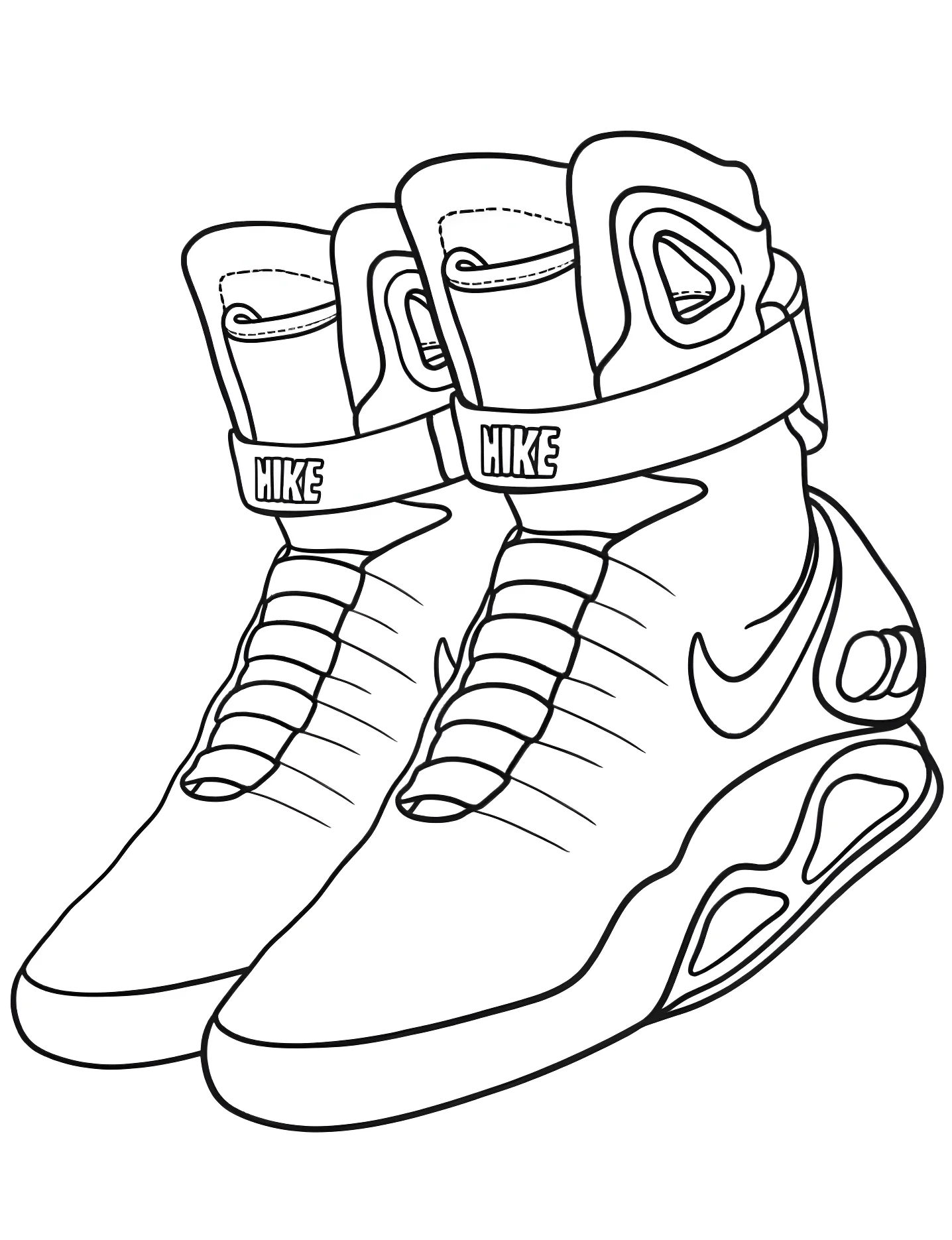 Крутые кроссовки Nike Air Jordan №9900. Раскраски для девочек по категориям. Обувь (Shoe).