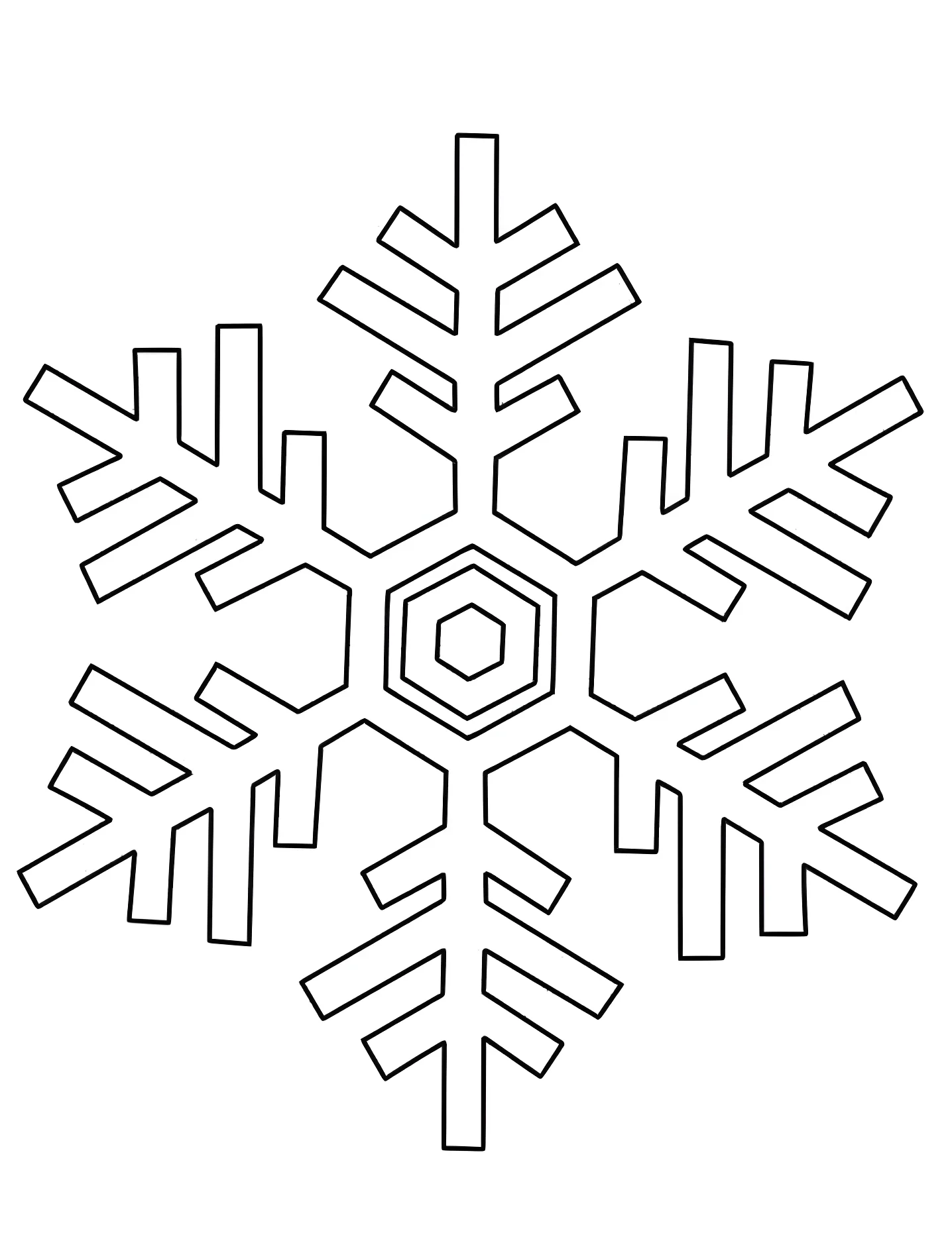 Простая снежинка №10793. Раскраски для девочек по категориям. Зима (Winter).