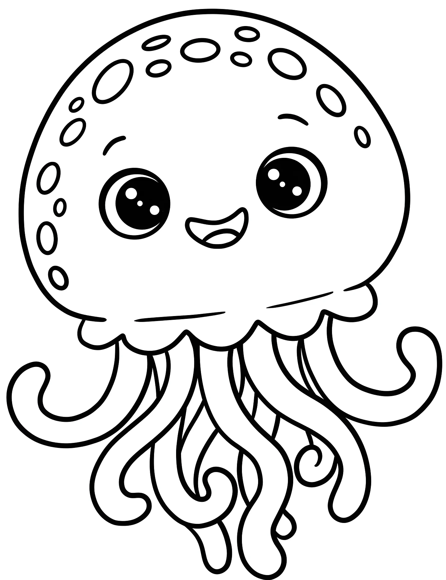 Милая медуза №8330. Раскраски для девочек по категориям. Медуза (Jellyfish).