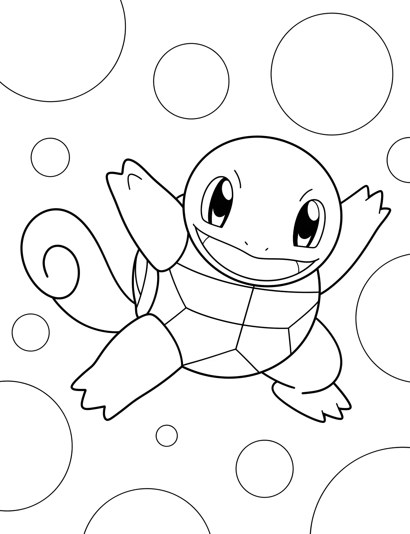 Забавный черепашонок Squirtle №10045. Раскраски для девочек по категориям. Сквиртл (Squirtle).