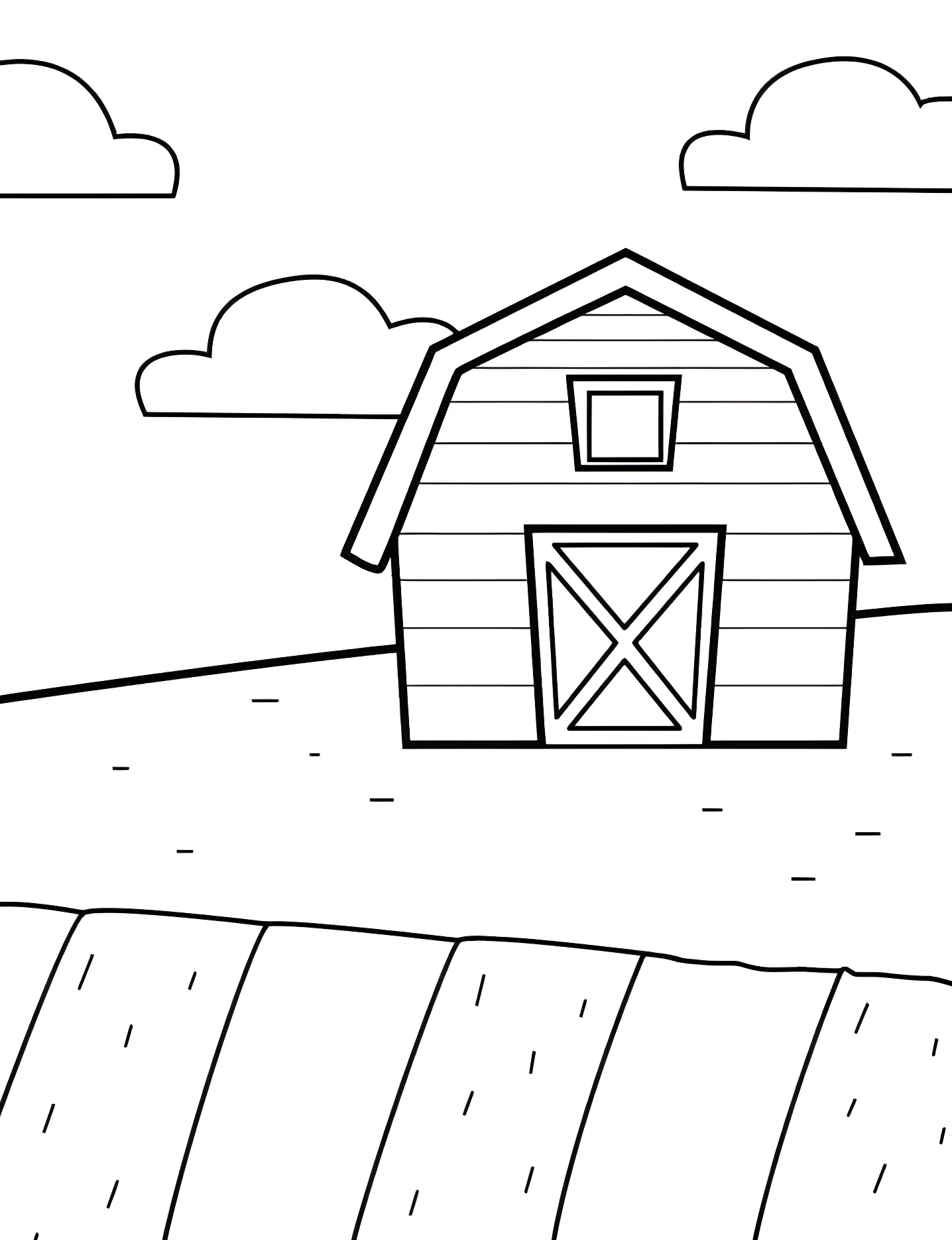 Ферма с полями №7468. Раскраски для девочек по категориям. Ферма (Farm).