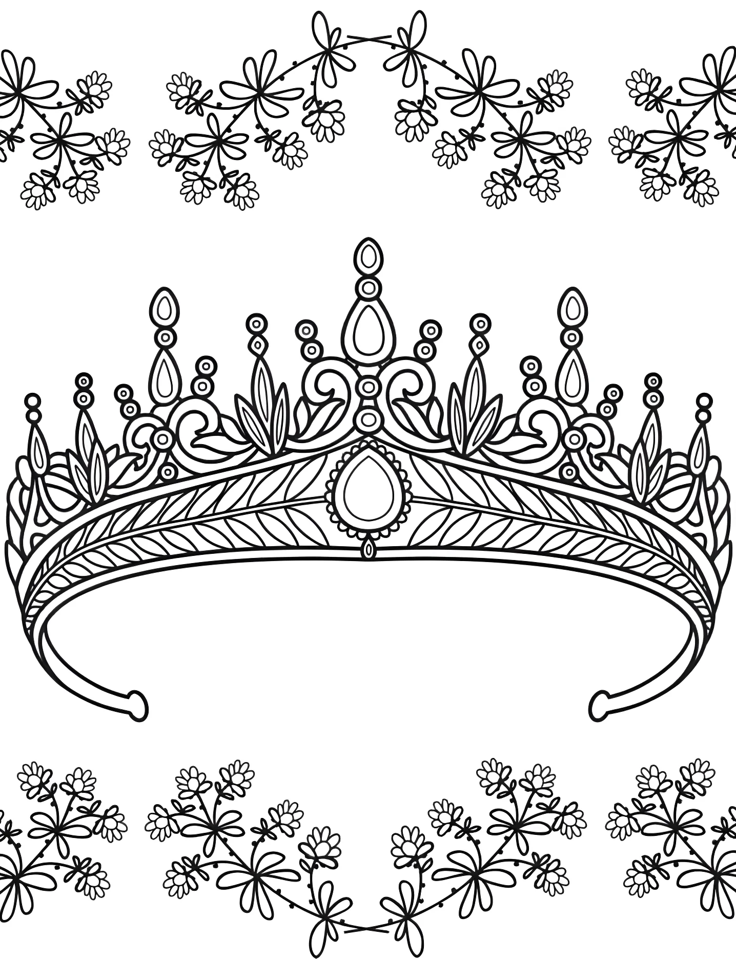 Изящная корона №6652. Раскраски для девочек по категориям. Корона (Crown).
