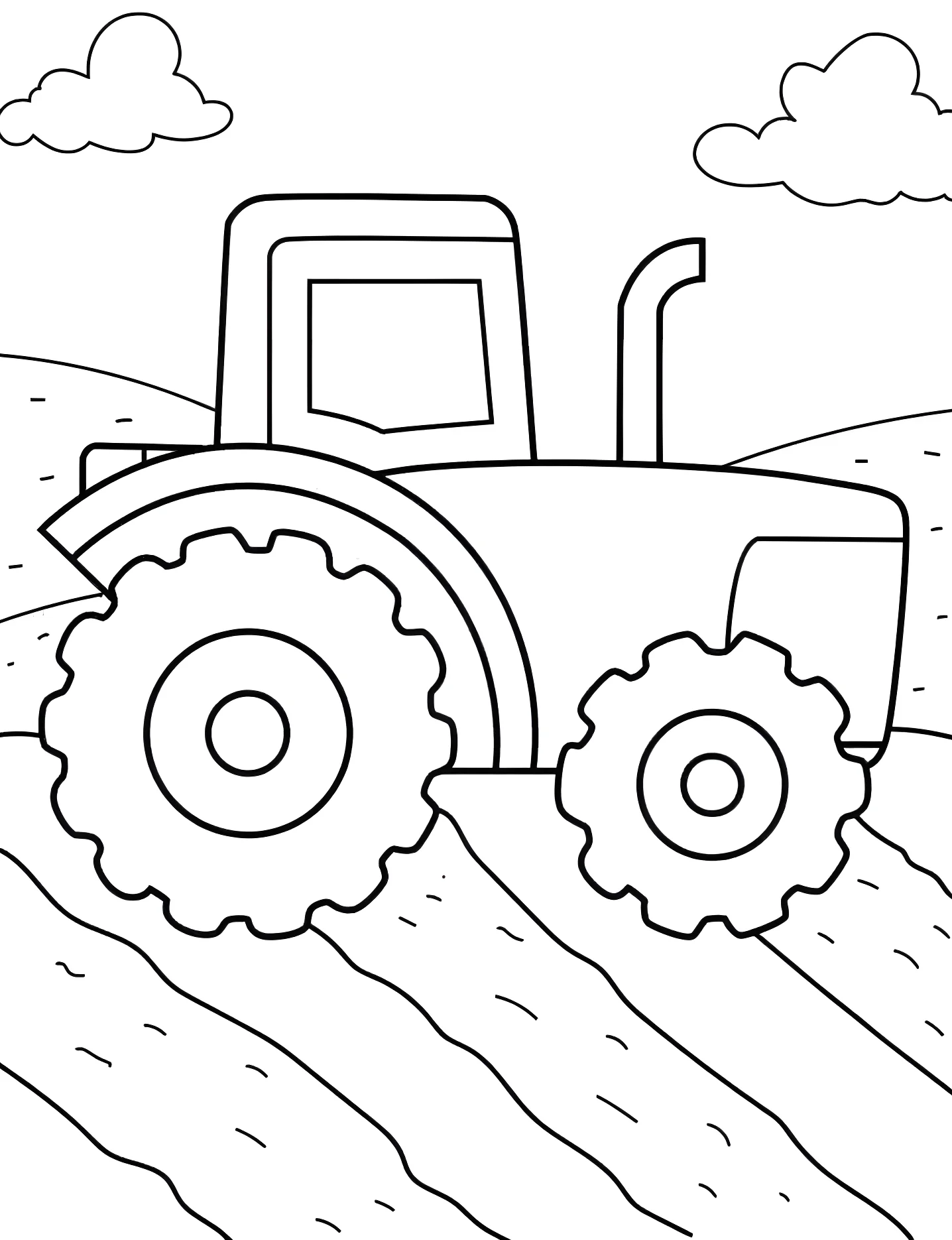 Трактор на ферме №7477. Раскраски для девочек по категориям. Ферма (Farm).