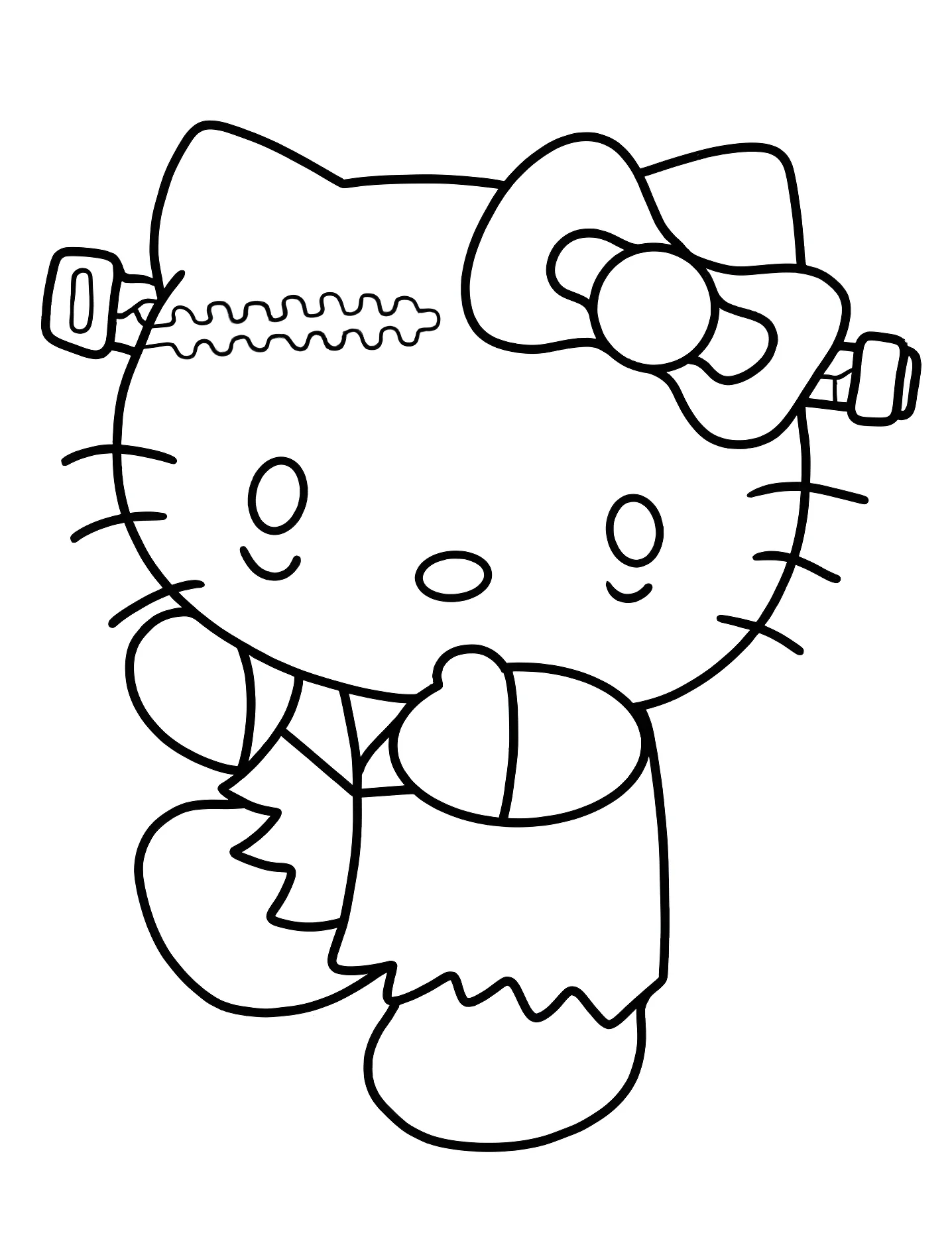 Милый Hello Kitty для творчества №8193. Раскраски для девочек по категориям. Хелло Китти (Hello Kitty).