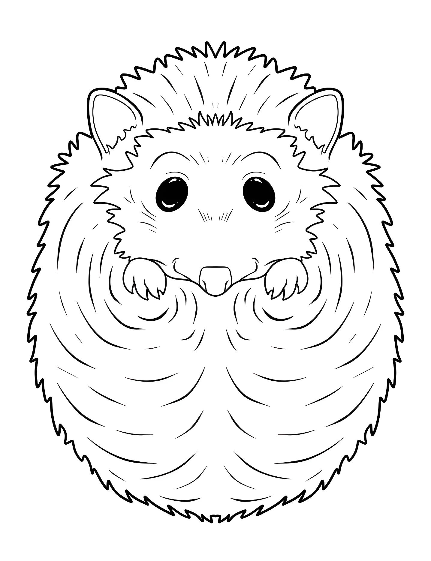 Милый еж №8143. Раскраски для девочек по категориям. Ёжик (Hedgehog).