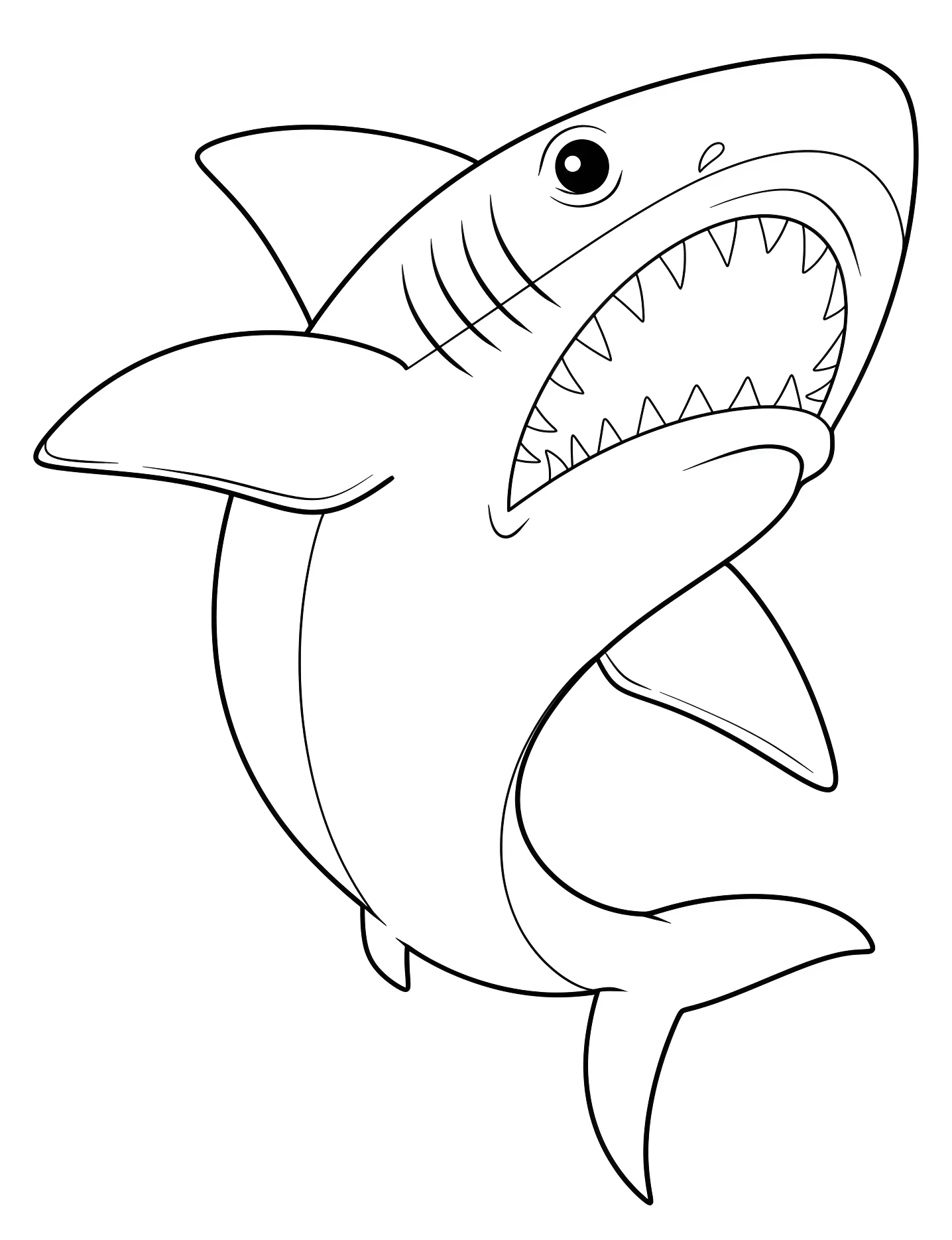 Большая акула №9868. Раскраски для девочек по категориям. Акула (Shark).
