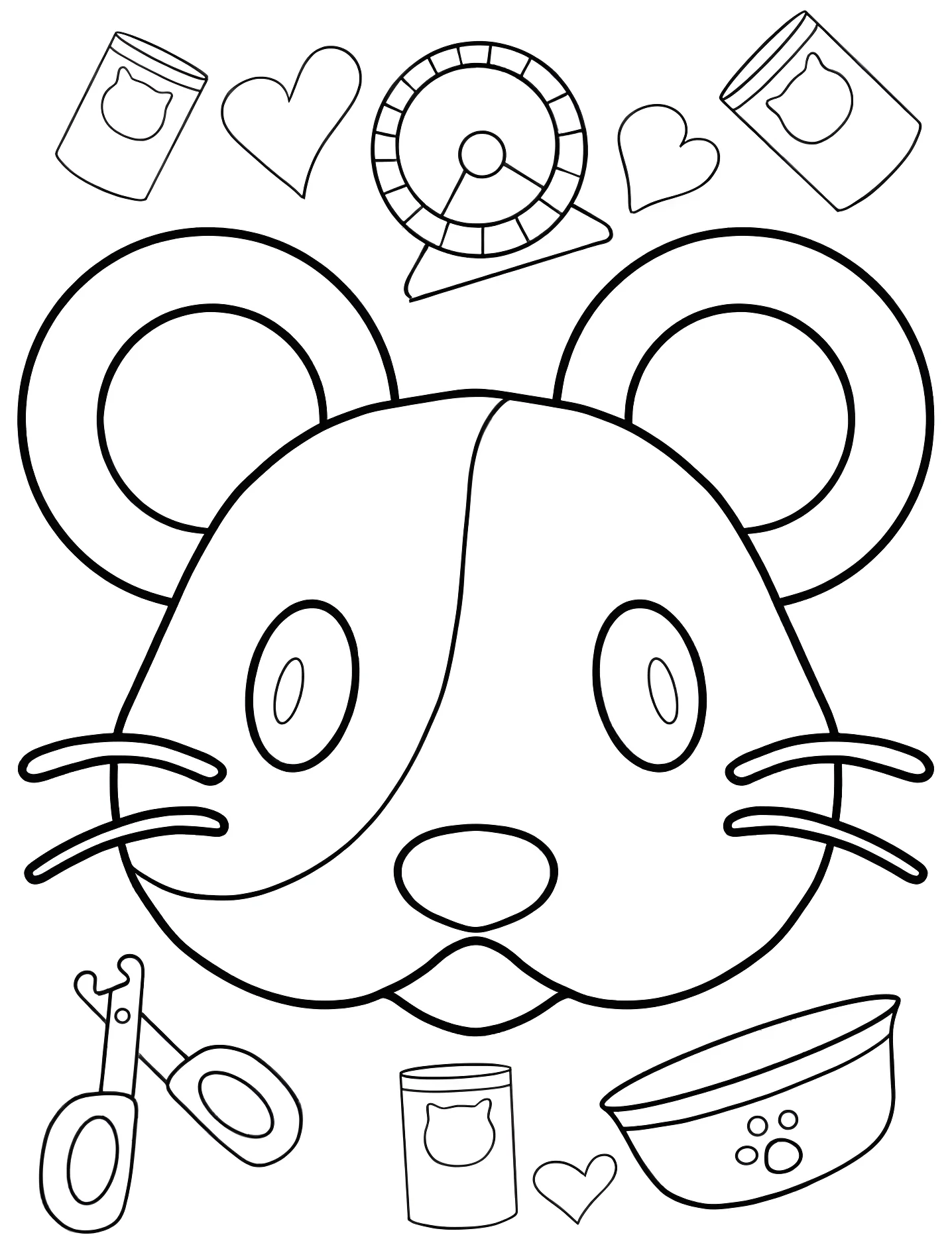 Милый хомячок №7978. Раскраски для девочек по категориям. Хомяк (Hamster).