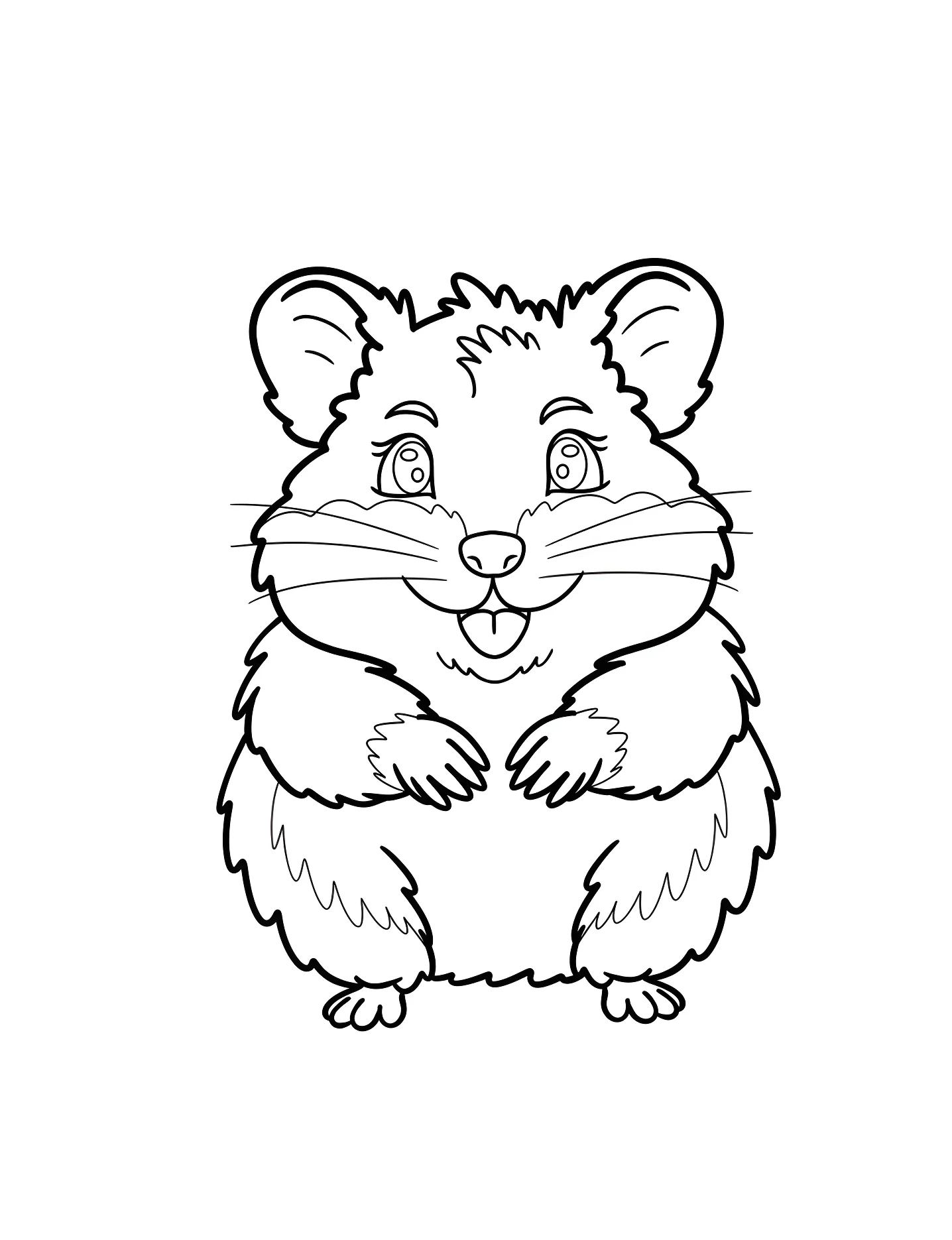 Милый хомяк №7997. Раскраски для девочек по категориям. Хомяк (Hamster).