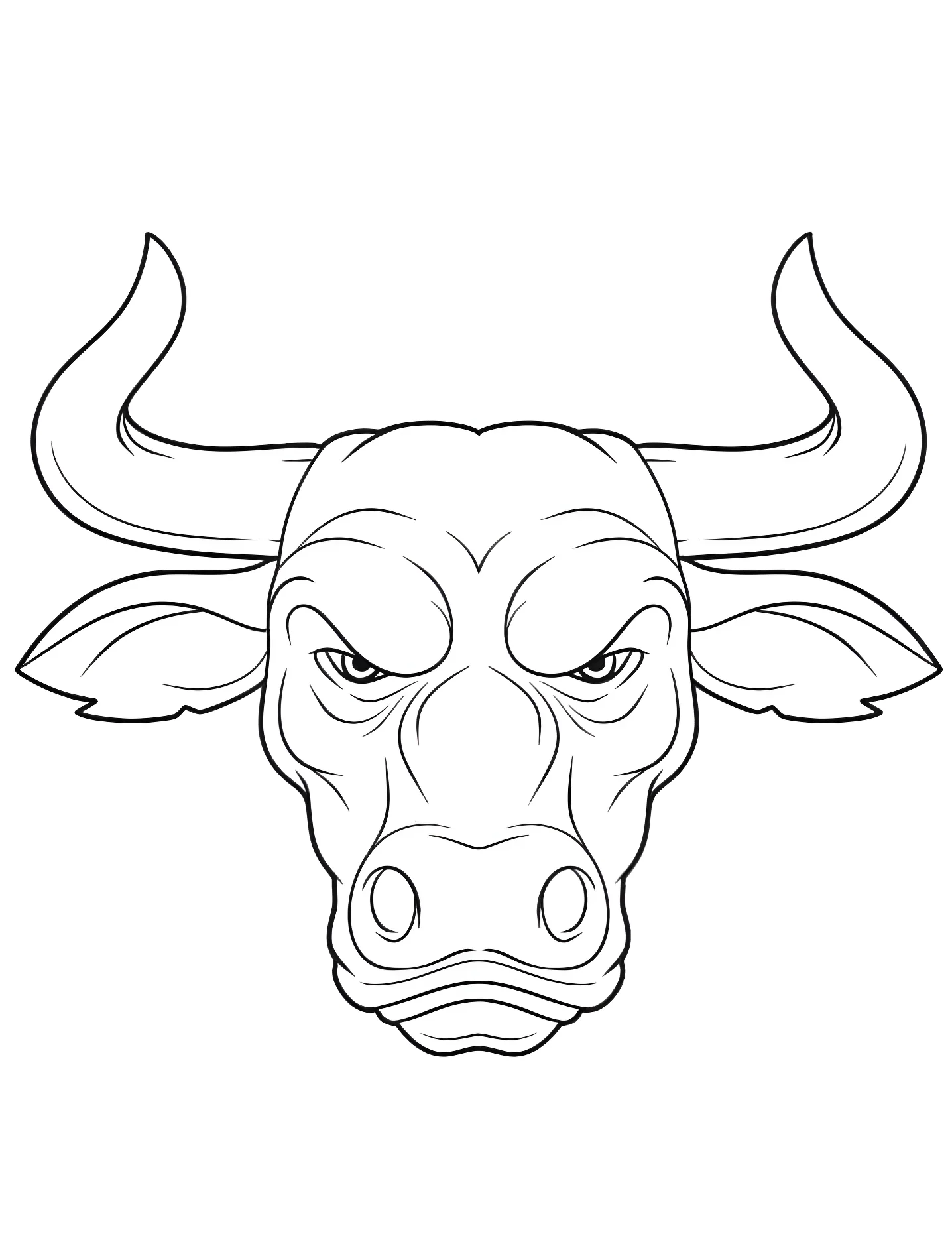 Злой бык №5794. Раскраски для девочек по категориям. Бык (Bull).