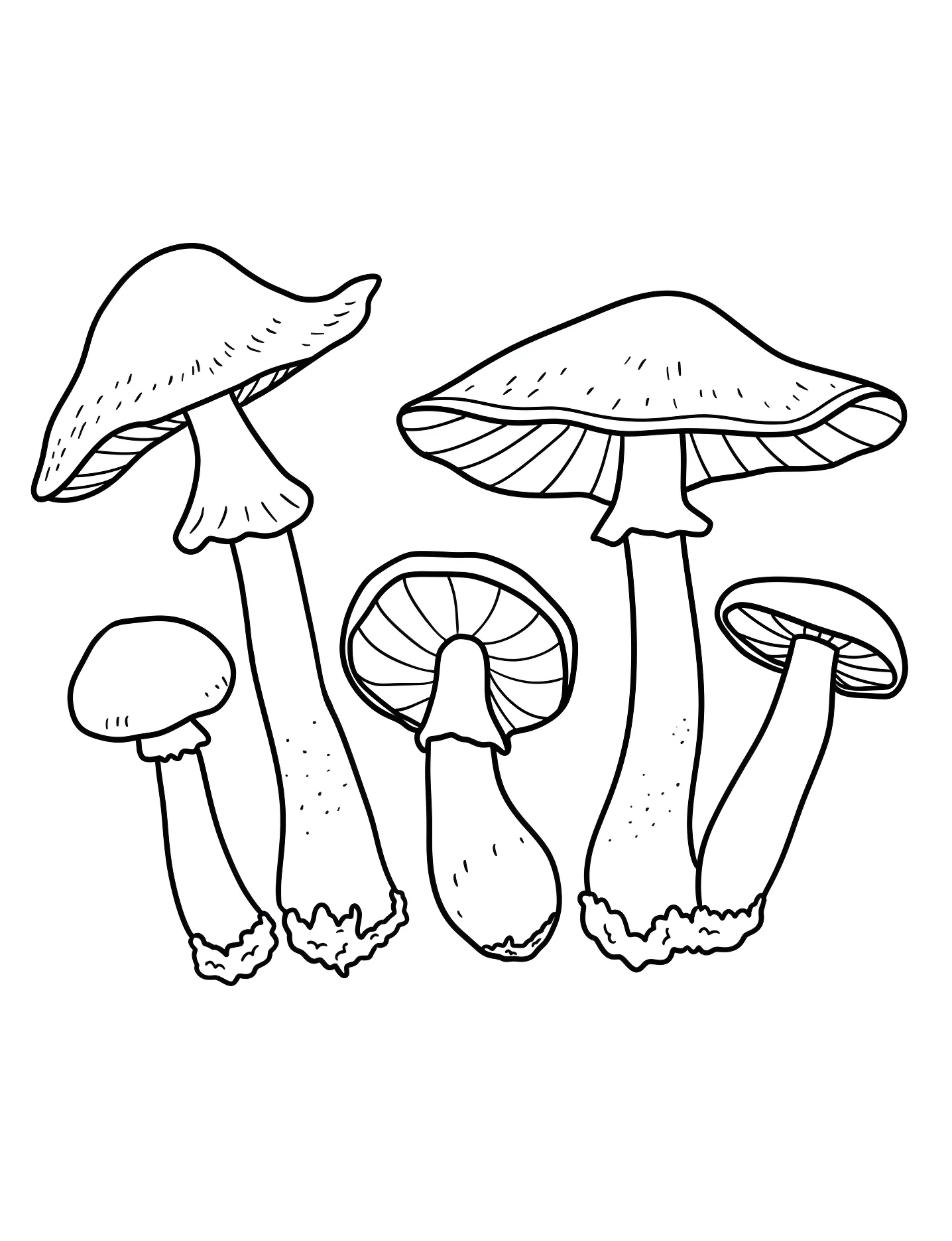 Забавные грибы №8918. Раскраски для девочек по категориям. Гриб (Mushroom).