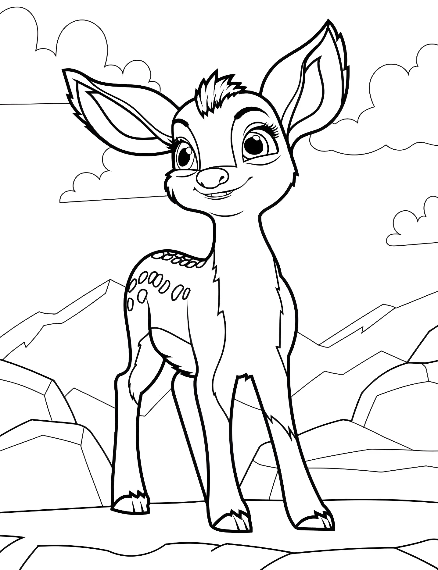 Милый бамби №5540. Раскраски для девочек по категориям. Бэмби (Bambi).