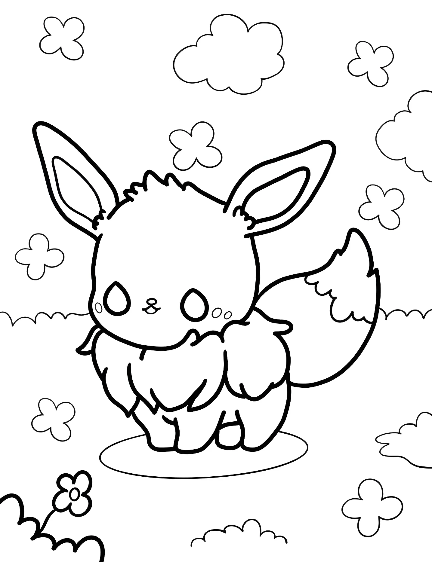 Милый Еви №7209. Раскраски для девочек по категориям. Иви (Eevee).