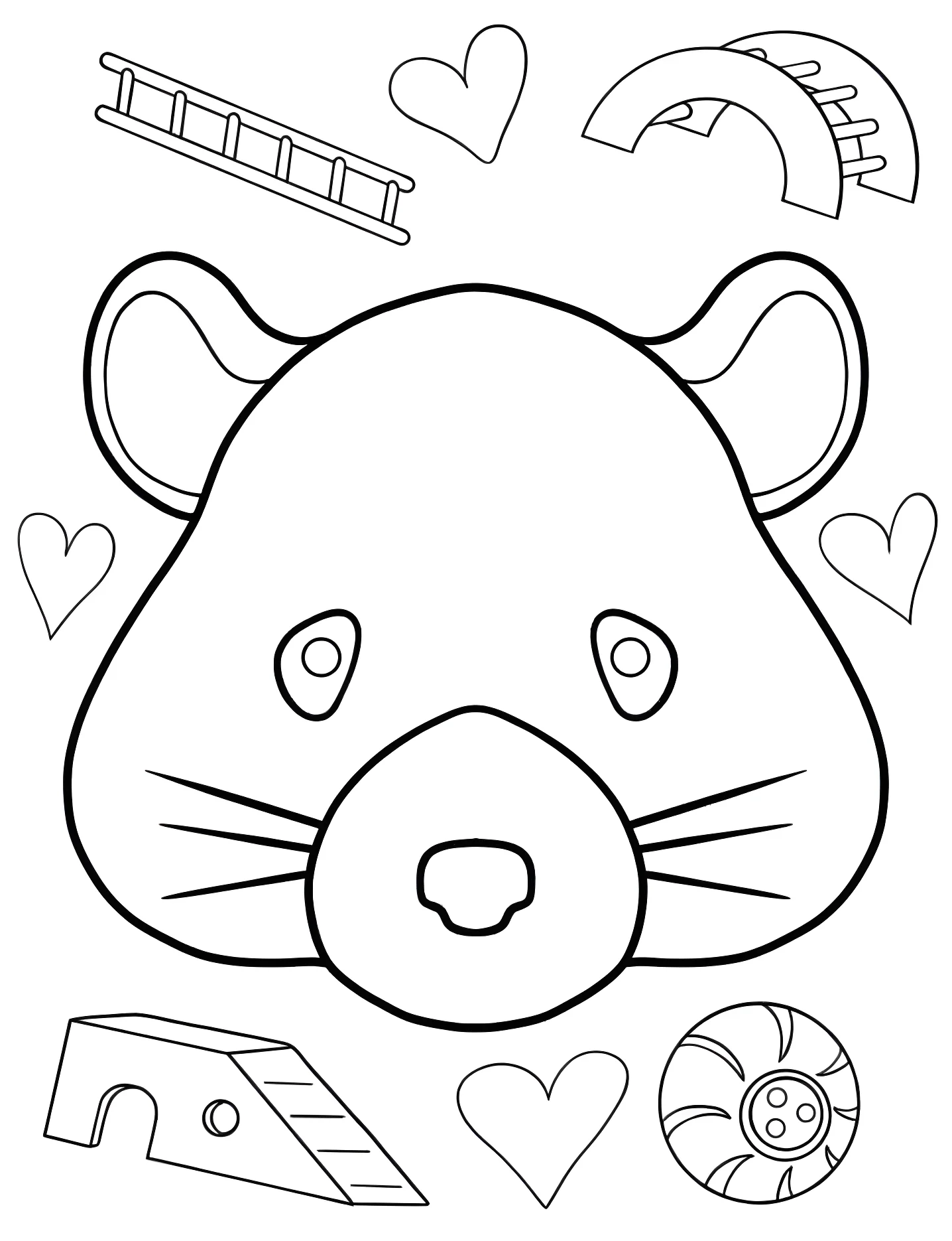 Милый хомячок №8002. Раскраски для девочек по категориям. Хомяк (Hamster).